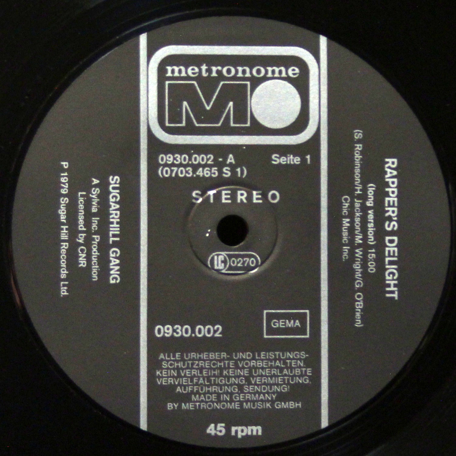 LP Sugarhill Gang — Rapper's Delight (сингл) фото 2