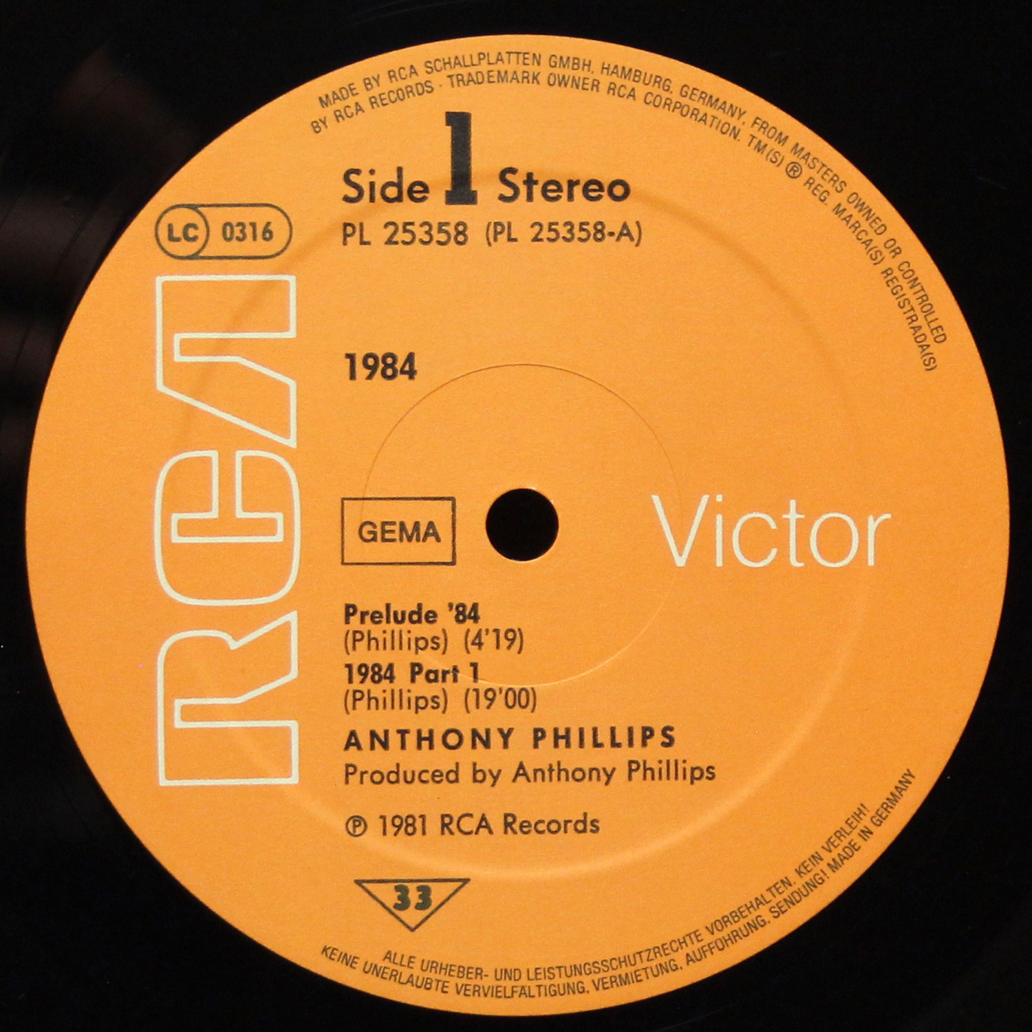 LP Anthony Phillips — 1984 фото 2