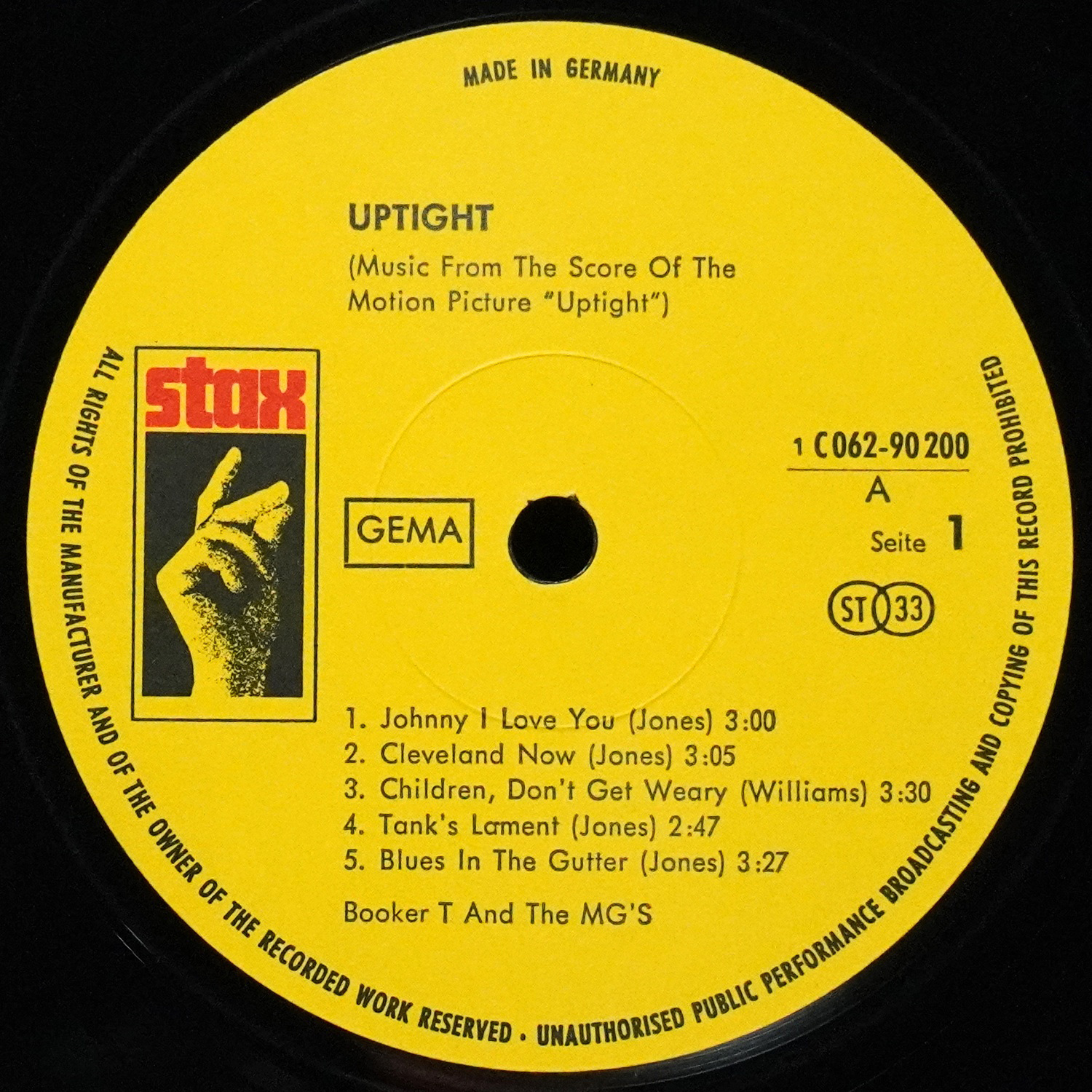 LP Booker T & The MG's — Up Tight фото 3