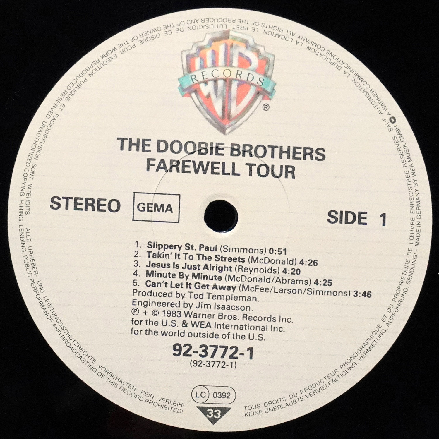 LP Doobie Brothers — Farewell Tour (2LP) фото 3