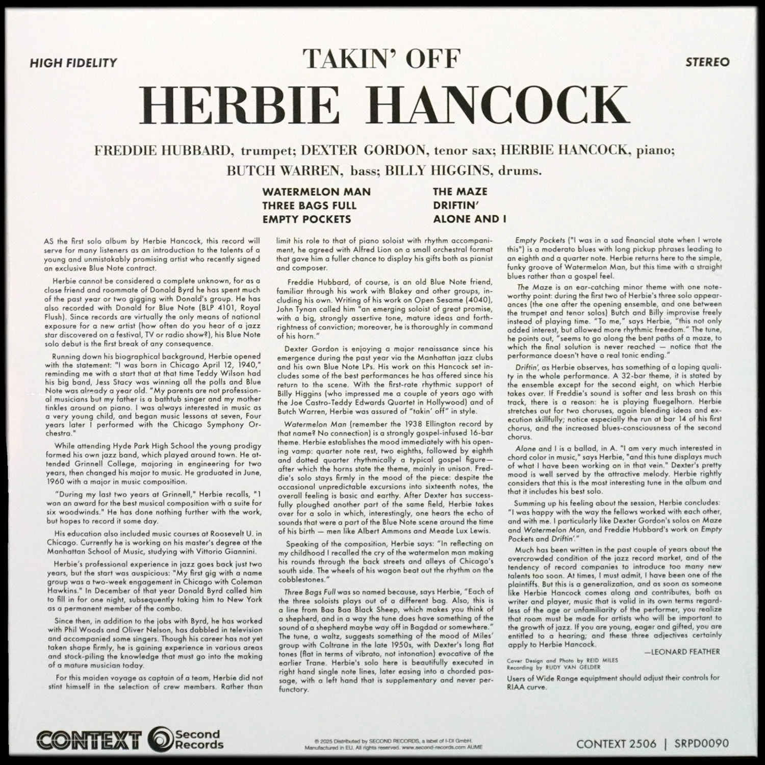 LP Herbie Hancock — Takin' Off фото 2