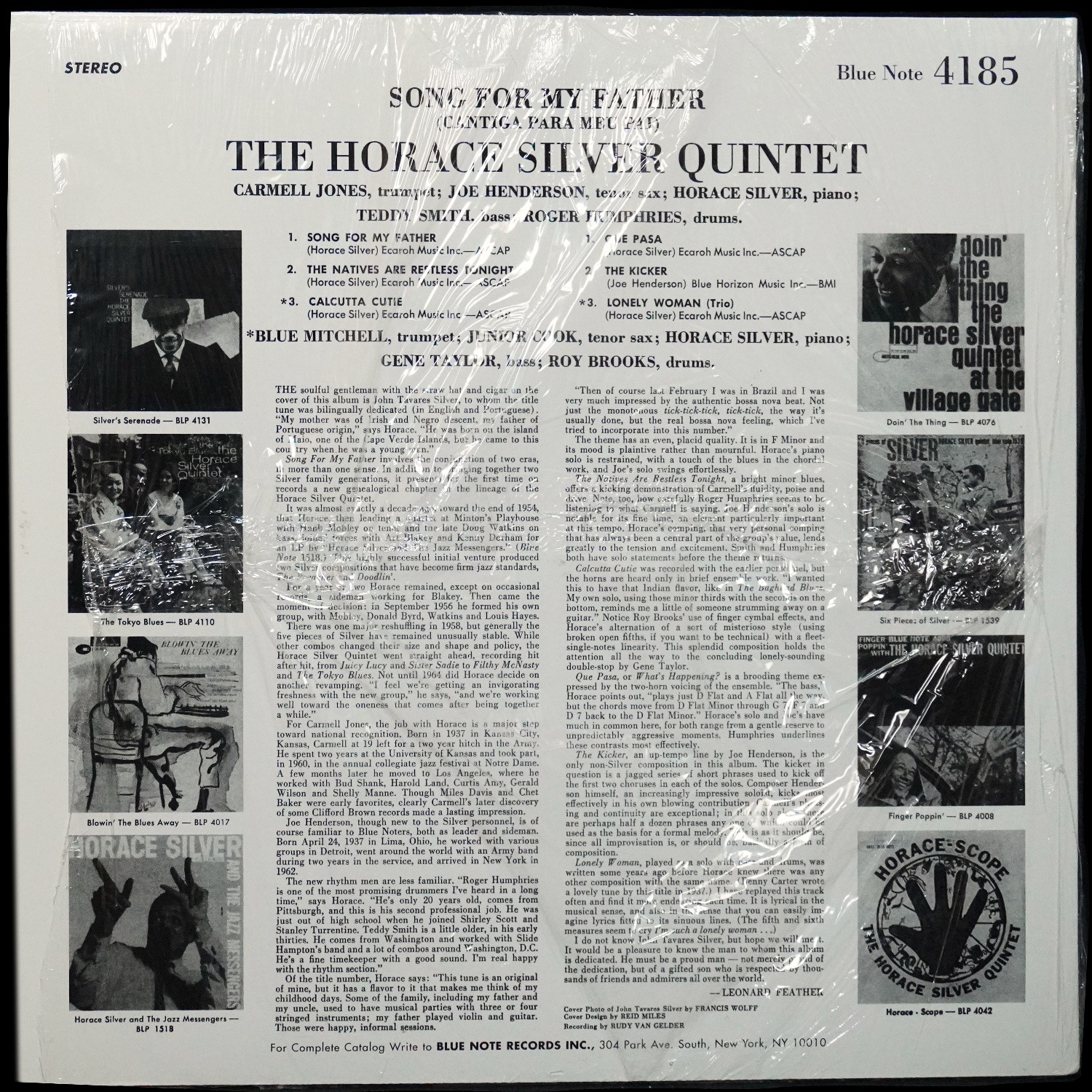 LP Horace Silver Quintet — Song For My Father (Cantiga Para Meu Pai) фото 2