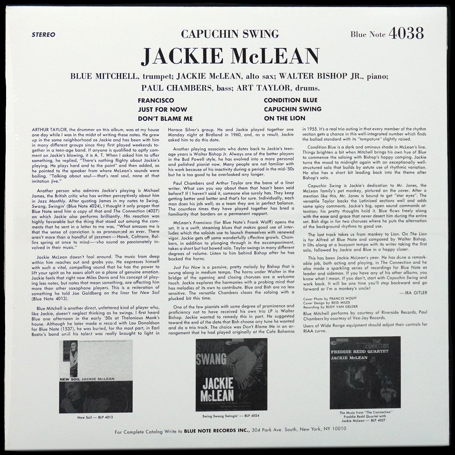 LP Jackie McLean — Capuchin Swing фото 2