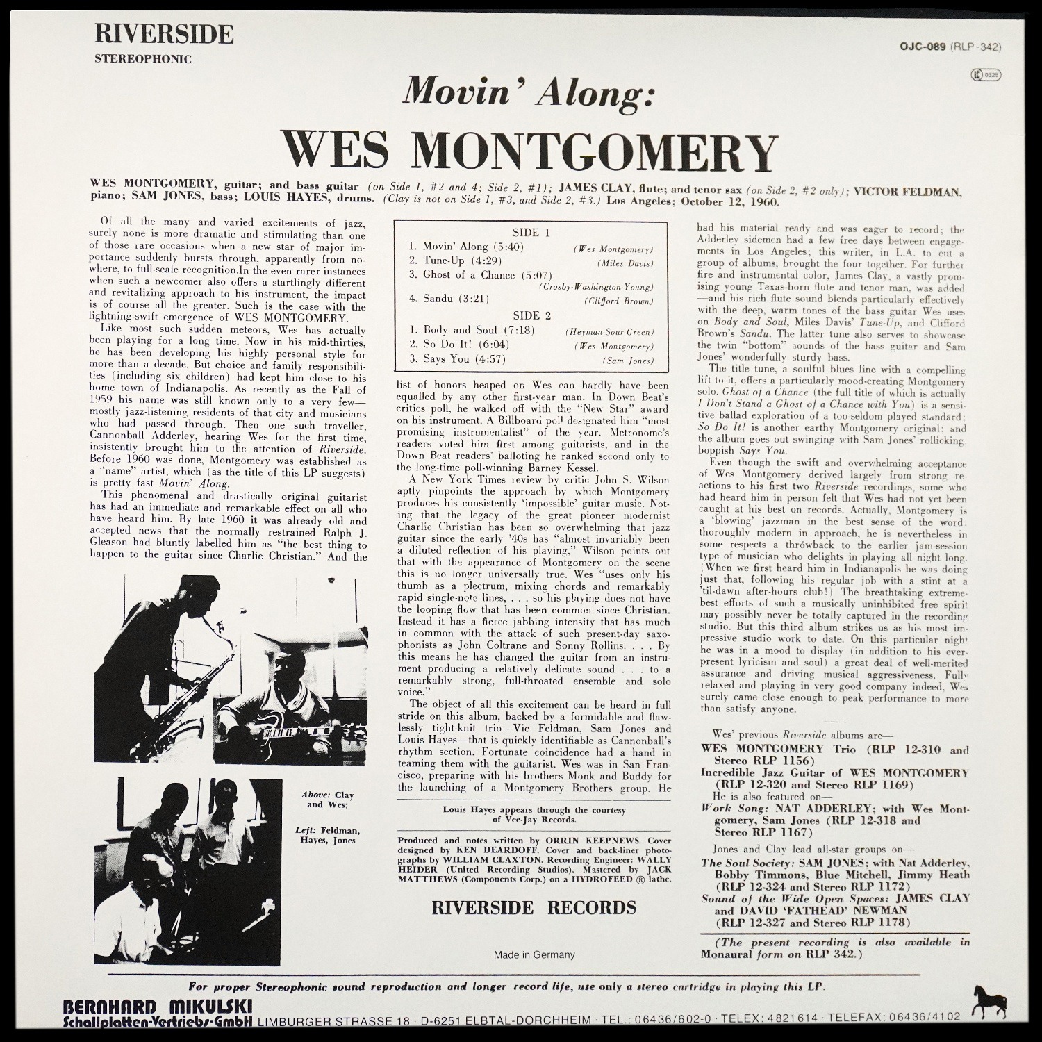 LP Wes Montgomery — Movin' Along фото 2