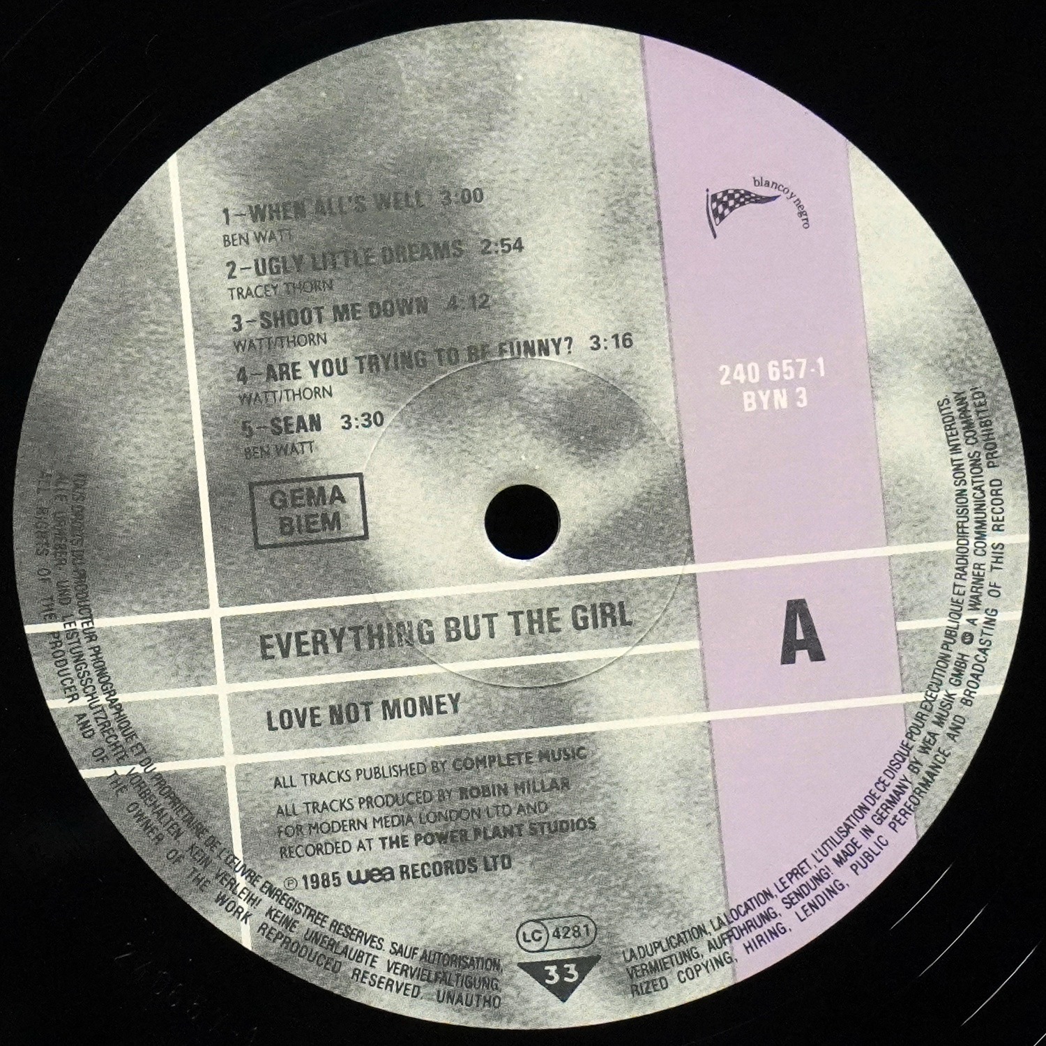 LP Everything But The Girl — Love Not Money фото 3