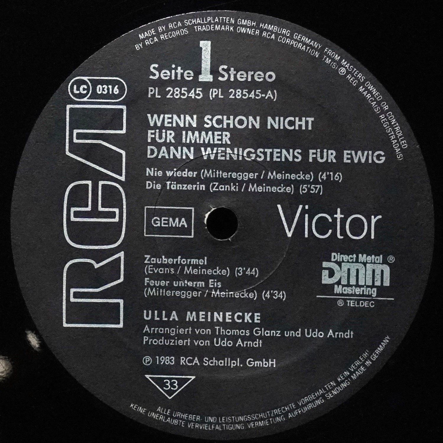 LP Ulla Meinecke — Wenn Schon Nicht Fur Immer Dann Wenigstens Fur Ewig фото 2