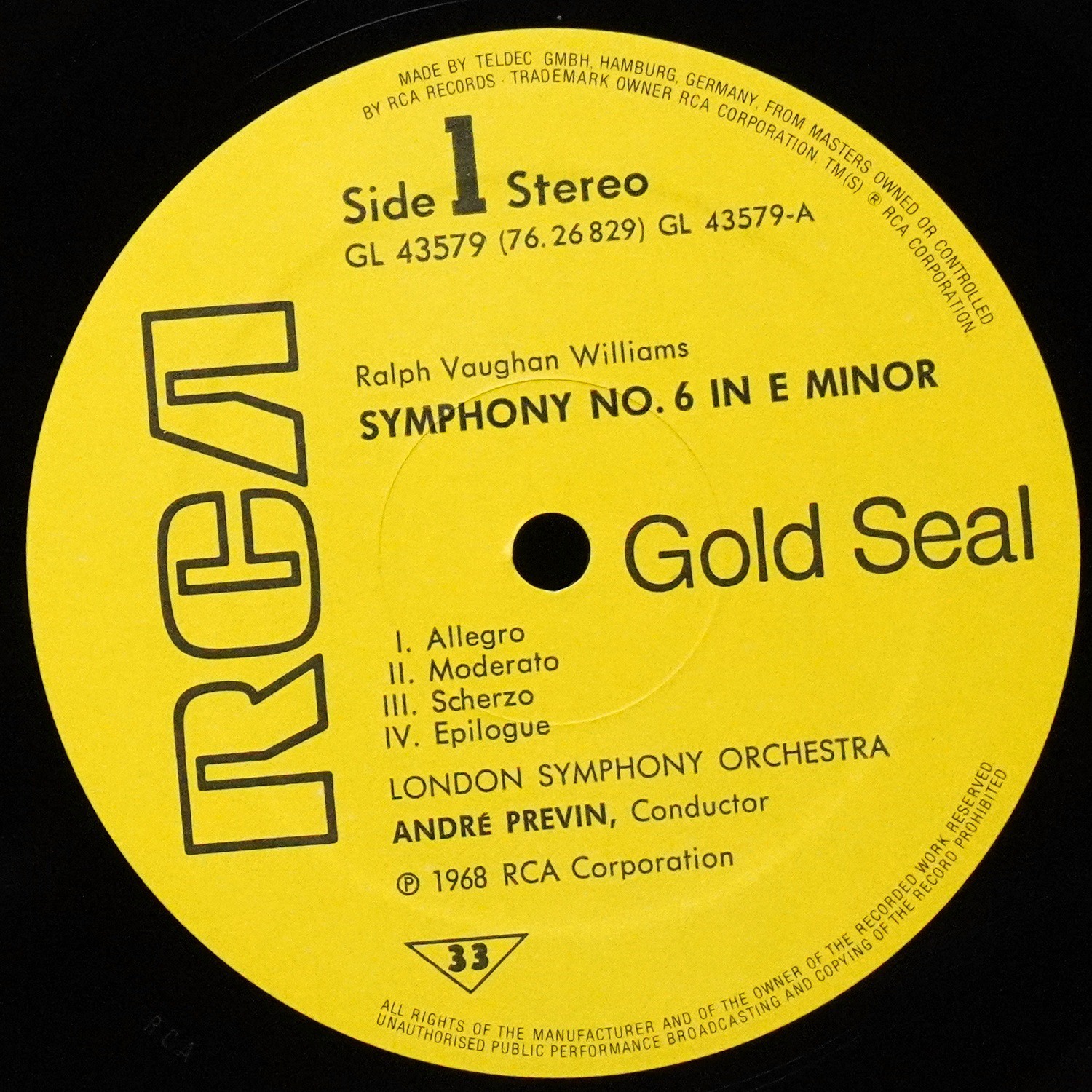 LP Andre Previn — Williams: Symphonies 6 & 8 фото 2