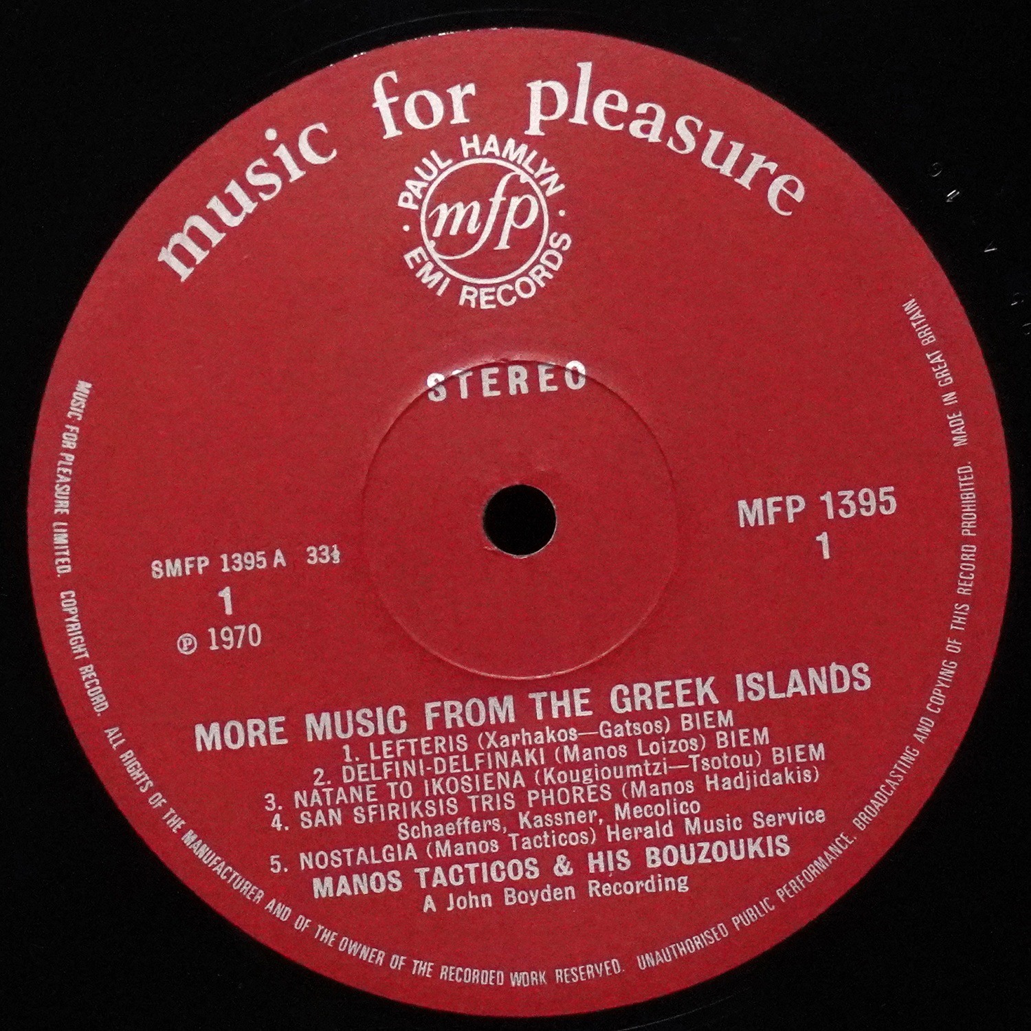 LP Tacticos And His Bouzoukis — More Music From The Greek Islands фото 2