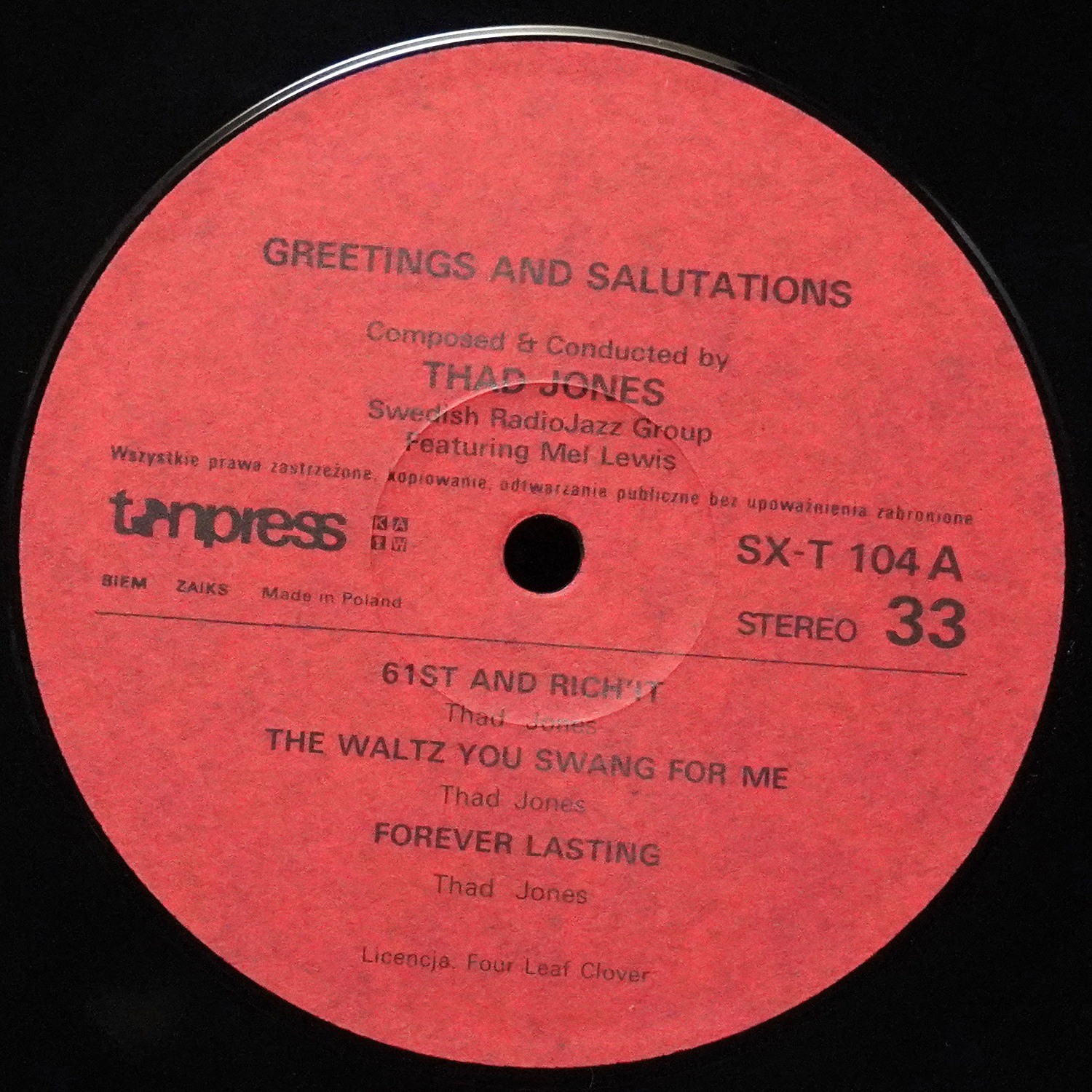 LP Thad Jones — Greetings And Salutations фото 2
