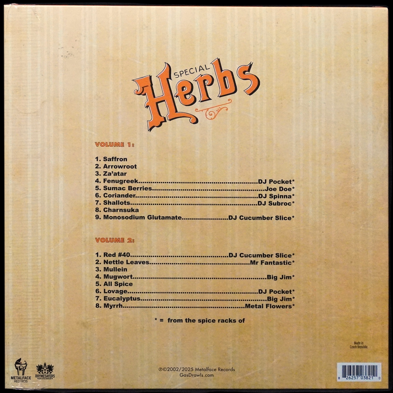 LP Mf Doom — Special Herbs (Vols 1&2) (2LP,  цветной винил) фото 2