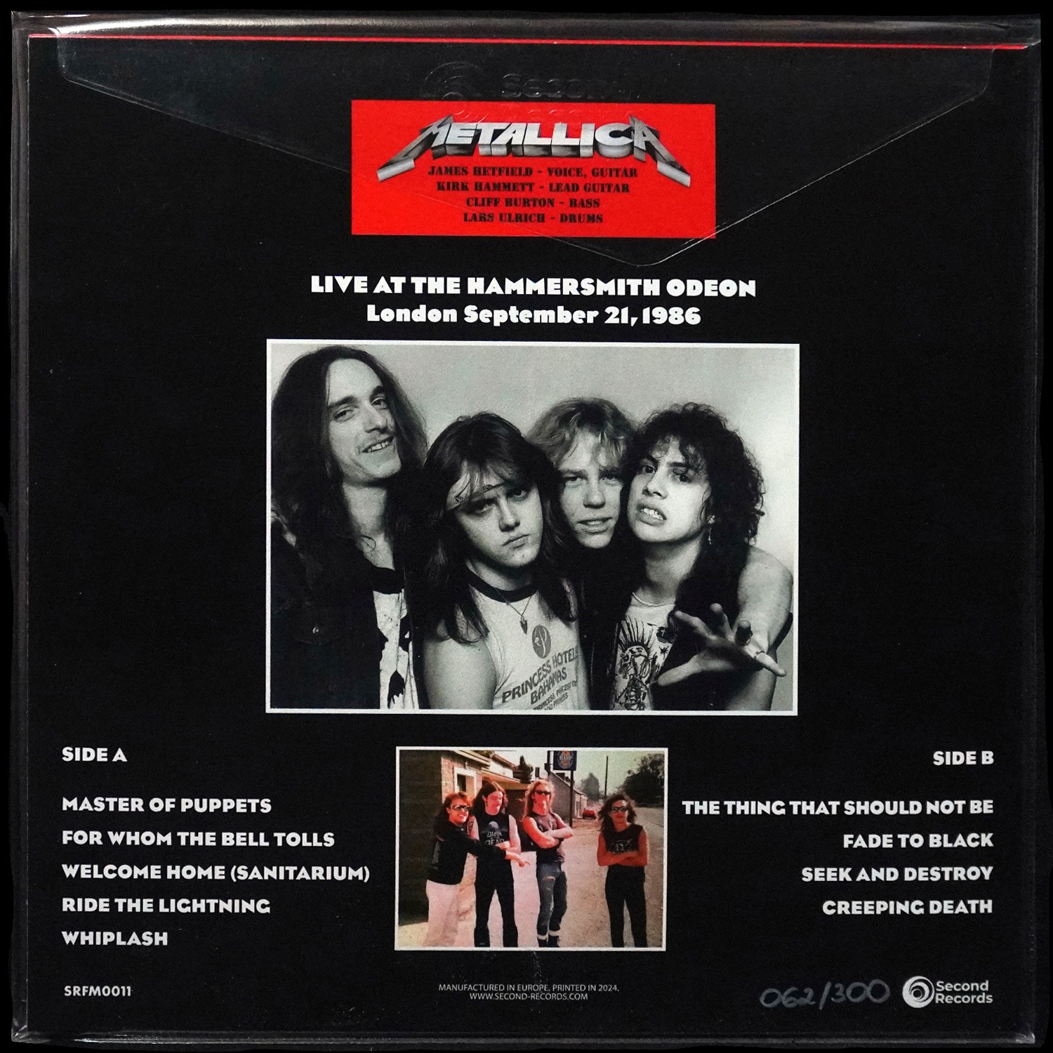 LP Metallica — Live At The Hammersmith Odeon London September 21, 1986 (цветной винил) фото 2