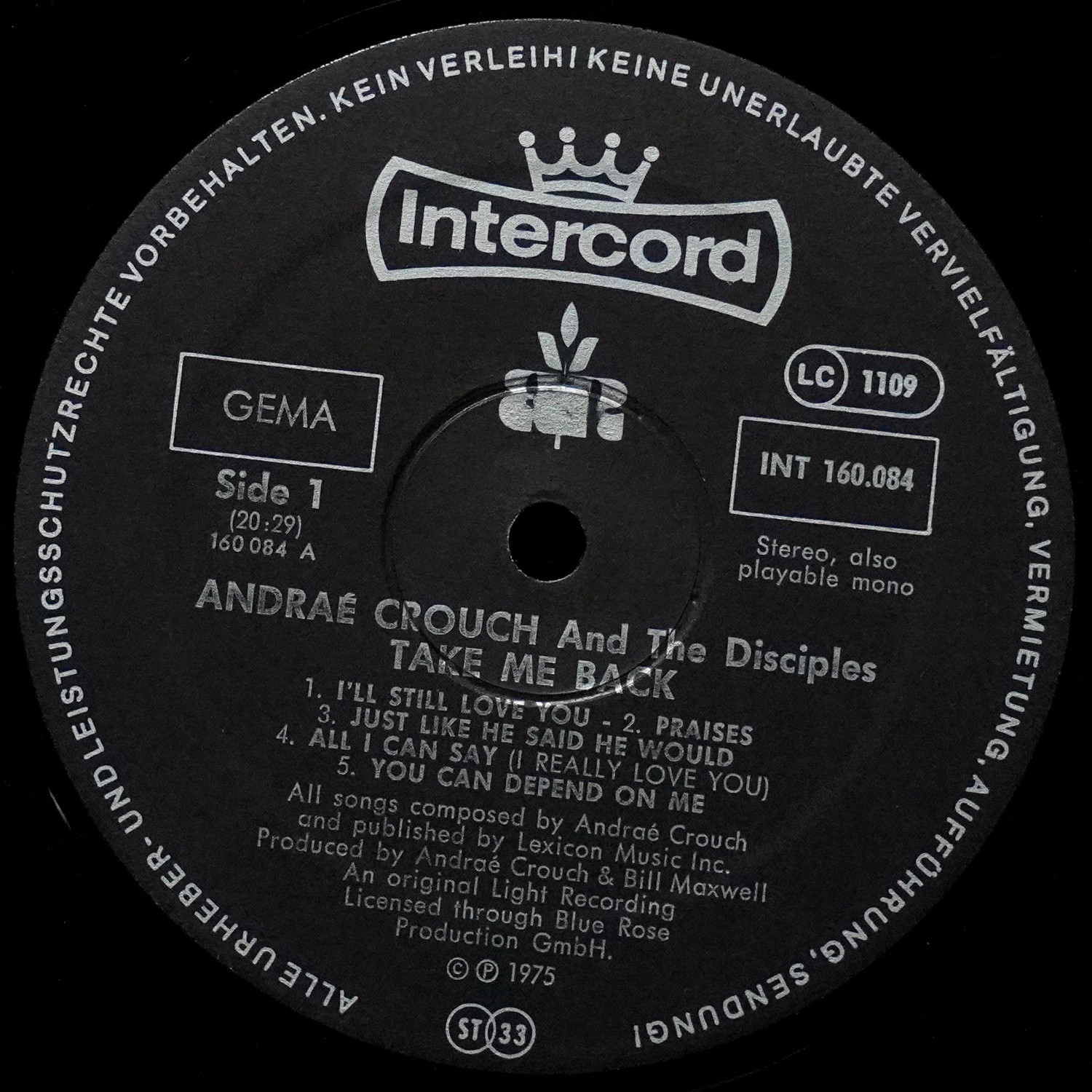 LP Andrae Crouch & The Disciples — Take Me Back фото 2