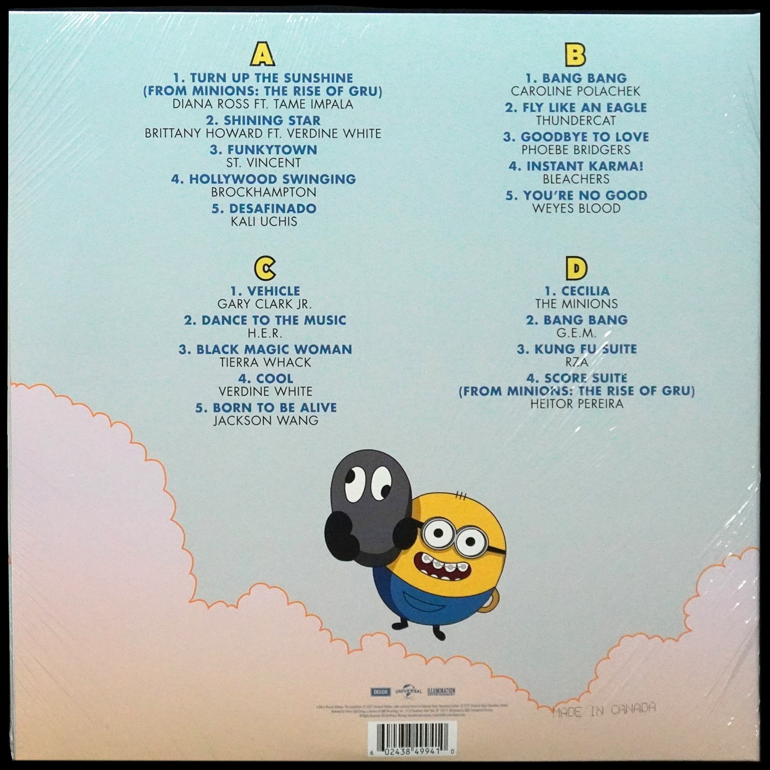 LP V/A — Minions: The Rise Of Gru (Original Motion Picture Soundtrack) (2LP,  sky blue vinyl) фото 2