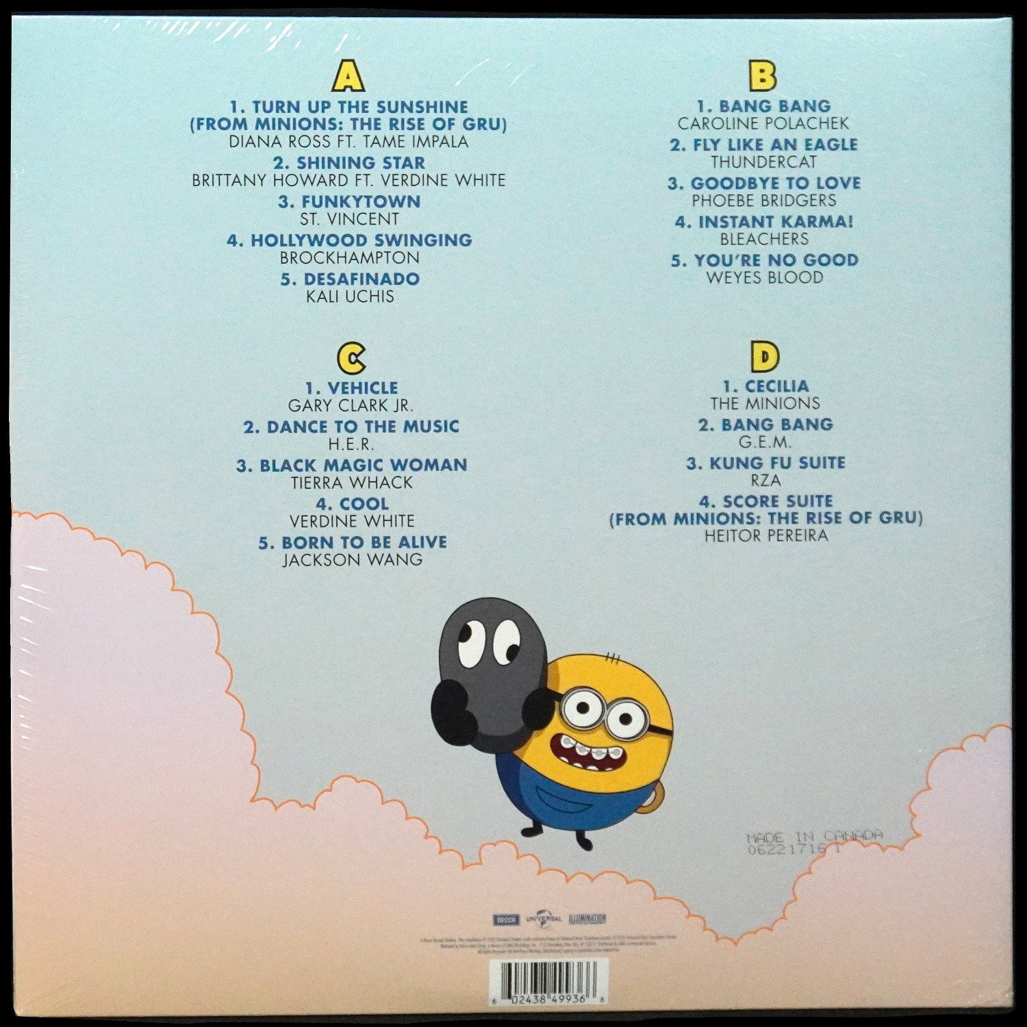 LP V/A — Minions: The Rise Of Gru (Original Motion Picture Soundtrack) (2LP,  yellow vinyl) фото 2