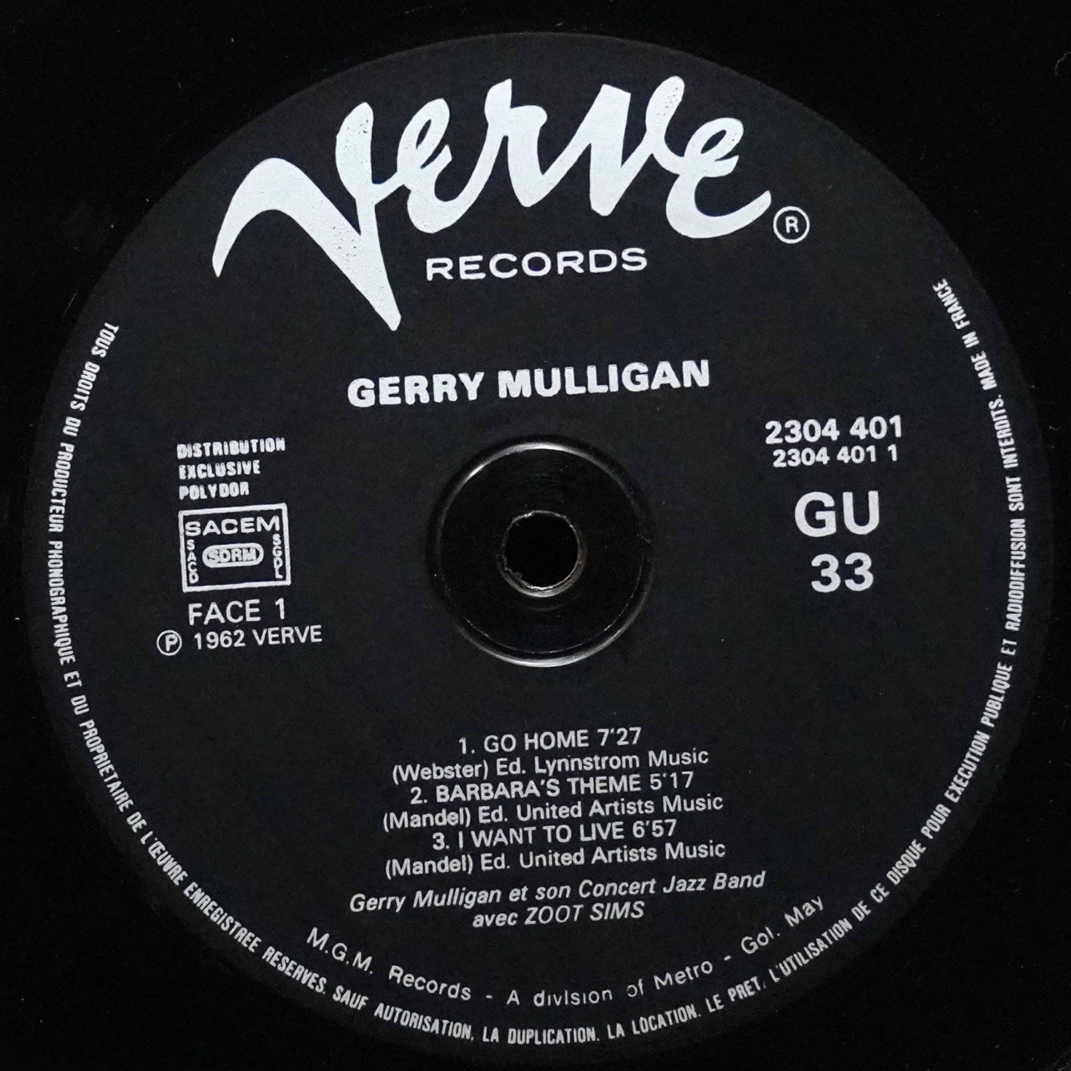 LP Gerry Mulligan — Gerry Mulligan And The Concert Jazz Band On Tour фото 2