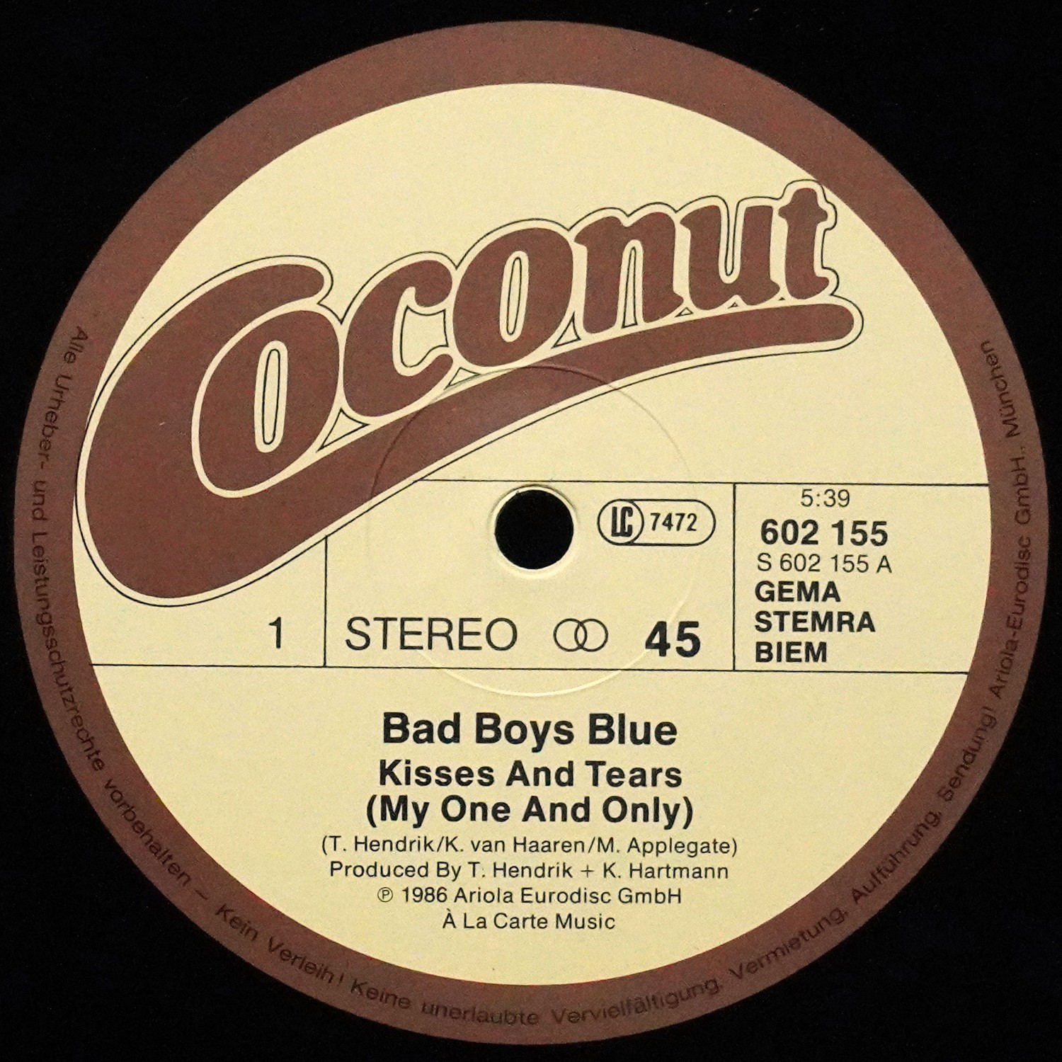 LP Bad Boys Blue — Kisses And Tears (макси сингл) фото 2