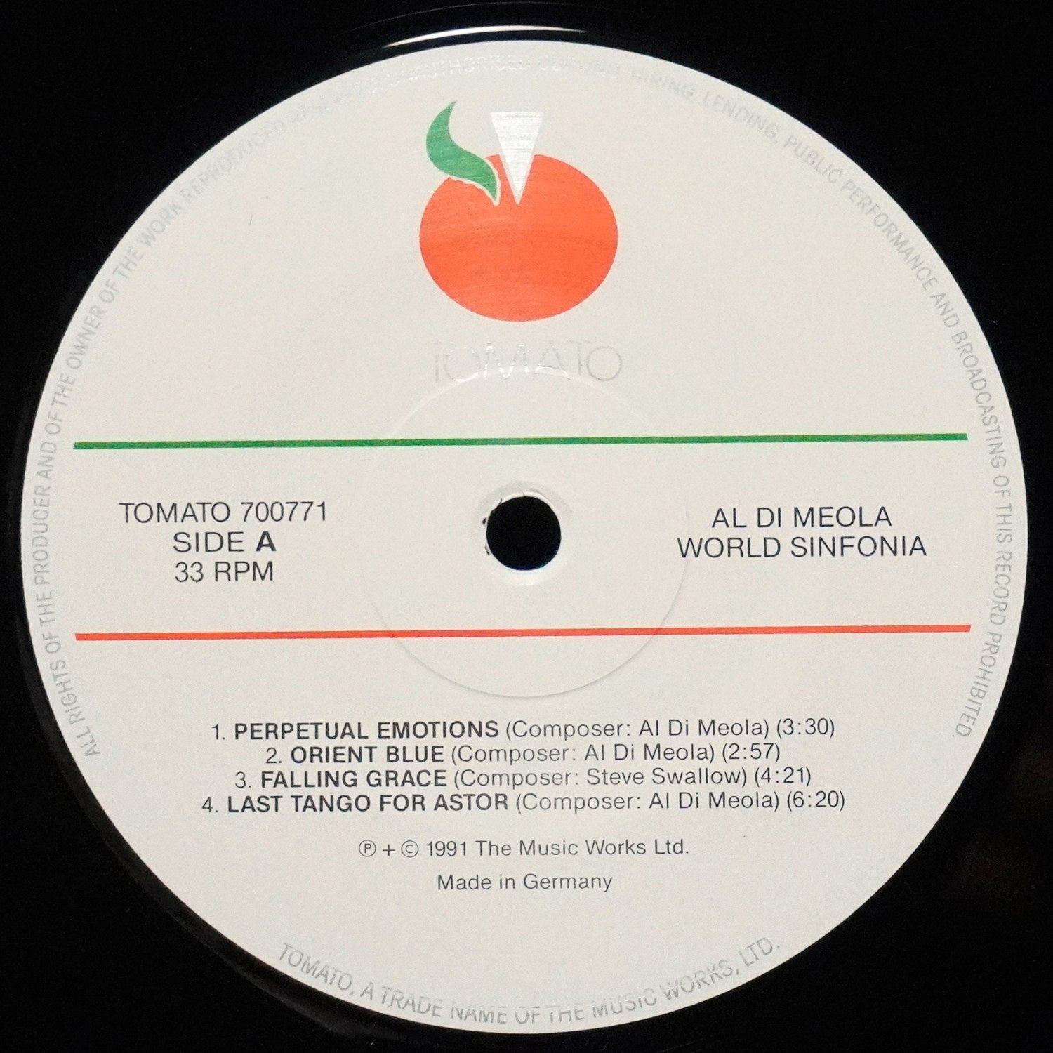 LP Al Di Meola — World Sinfonia (2LP) фото 3