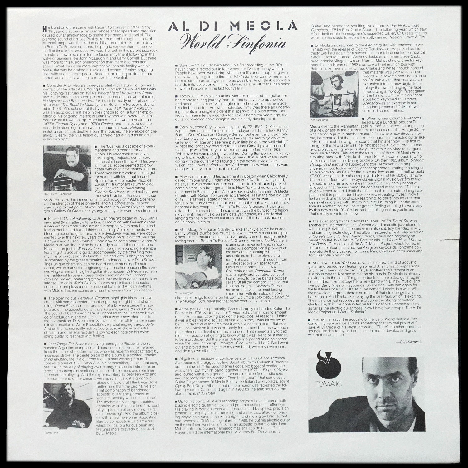 LP Al Di Meola — World Sinfonia (2LP) фото 7