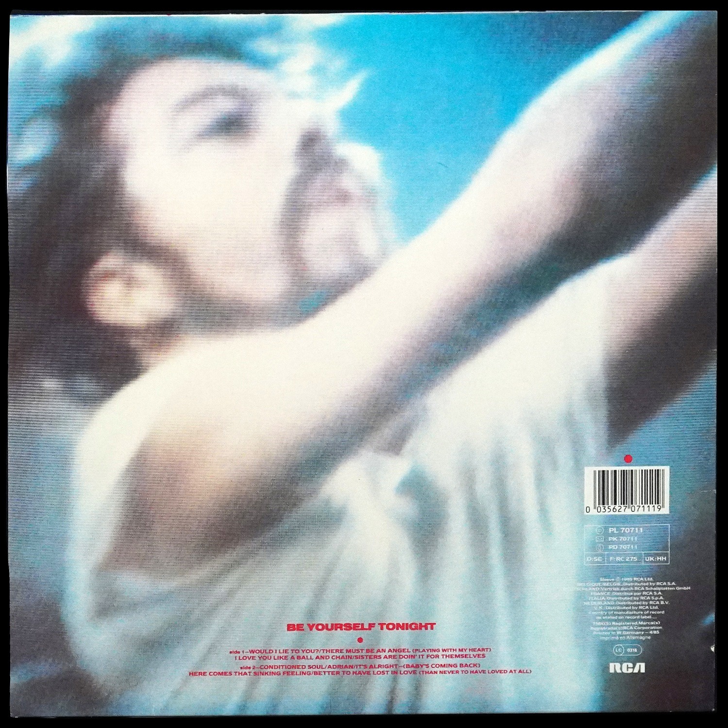 LP Eurythmics — Be Yourself Tonight фото 2