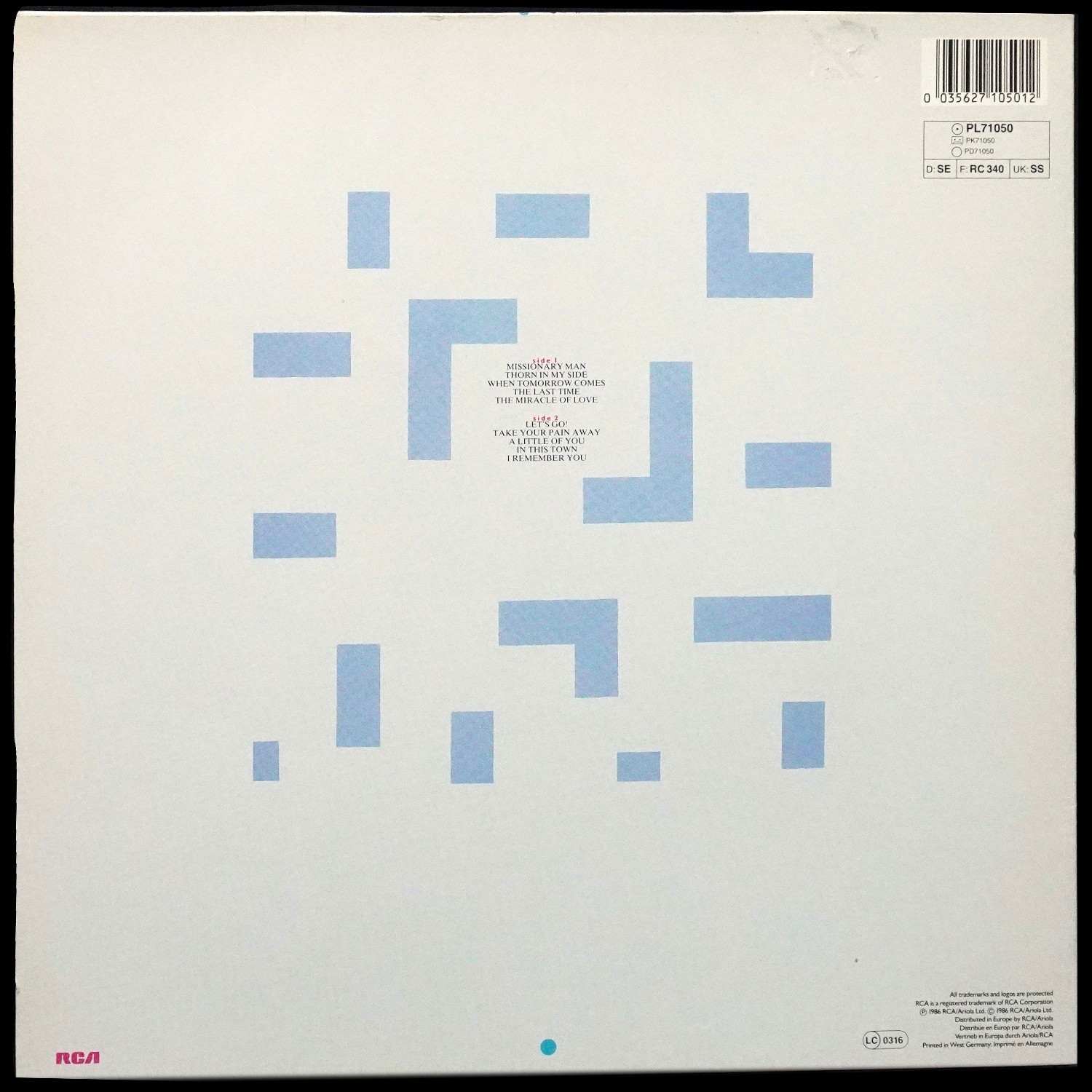 LP Eurythmics — Revenge фото 2