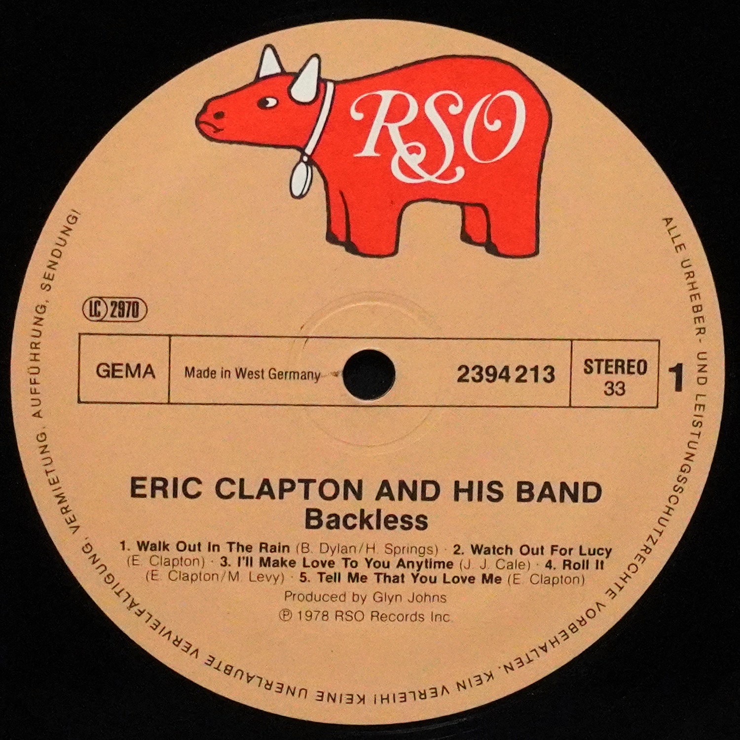 LP Eric Clapton — Backless фото 3