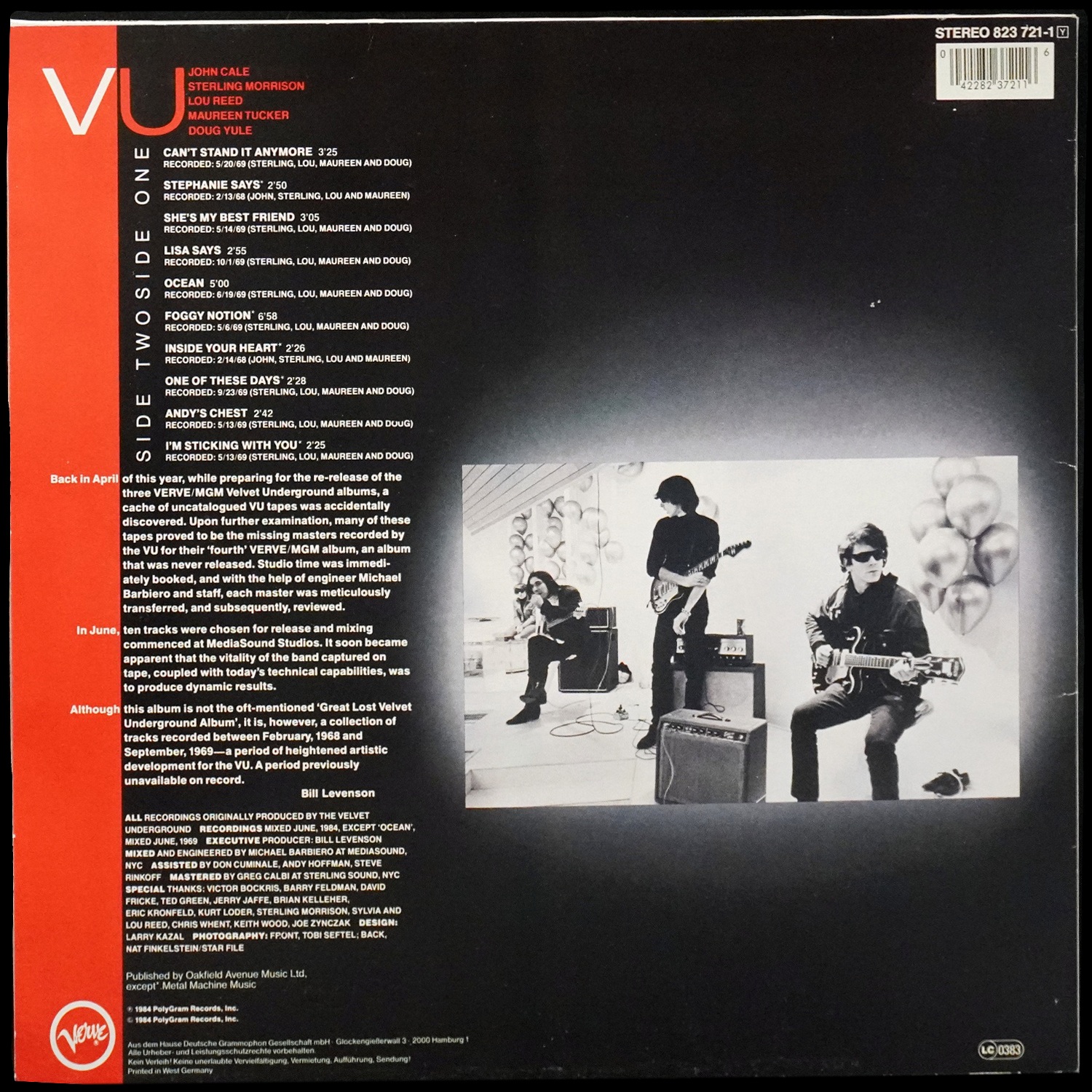 LP Velvet Underground — VU фото 2