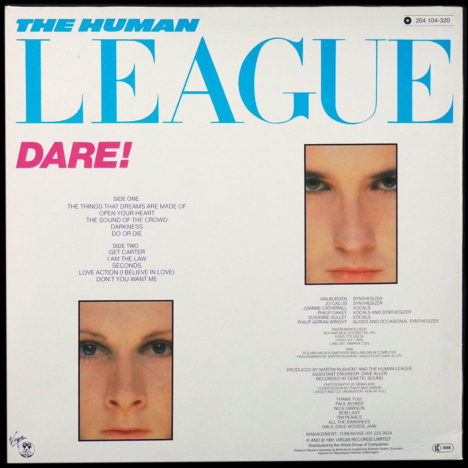 LP Human League — Dare фото 2