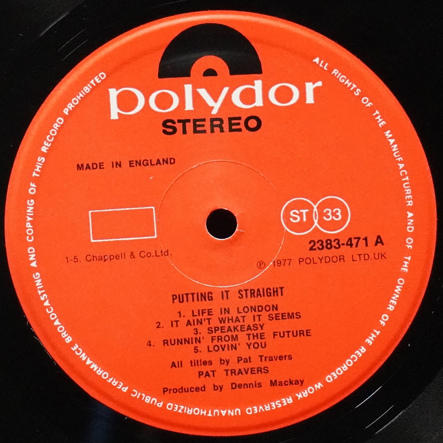 LP Pat Travers — Putting It Straight фото 3