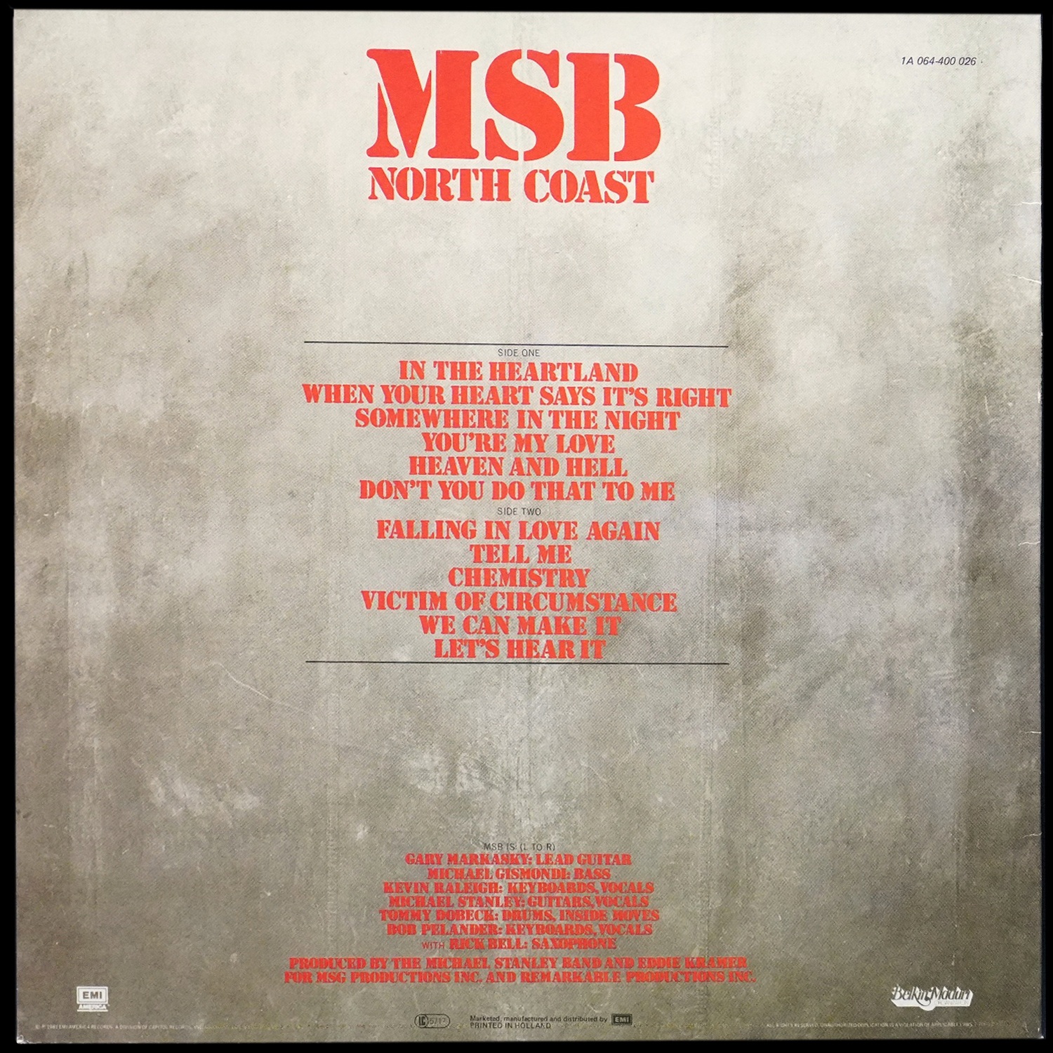 LP Michael Stanley Band — North Coast фото 2
