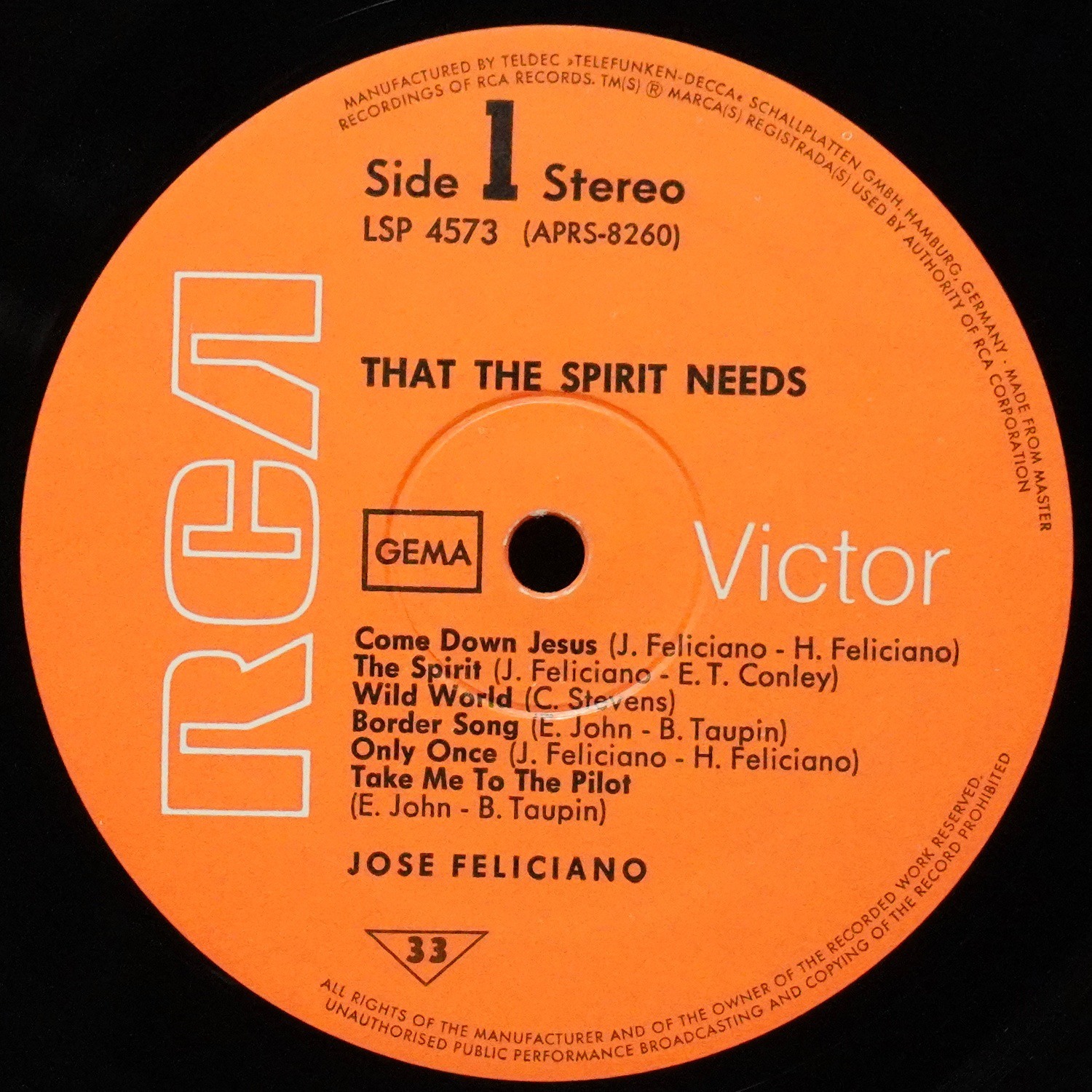 LP Jose Feliciano — That The Spirit Needs фото 2