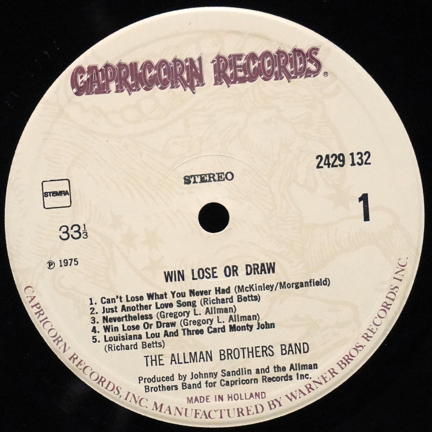 LP Allman Brothers Band — Win, Lose Or Draw фото 2