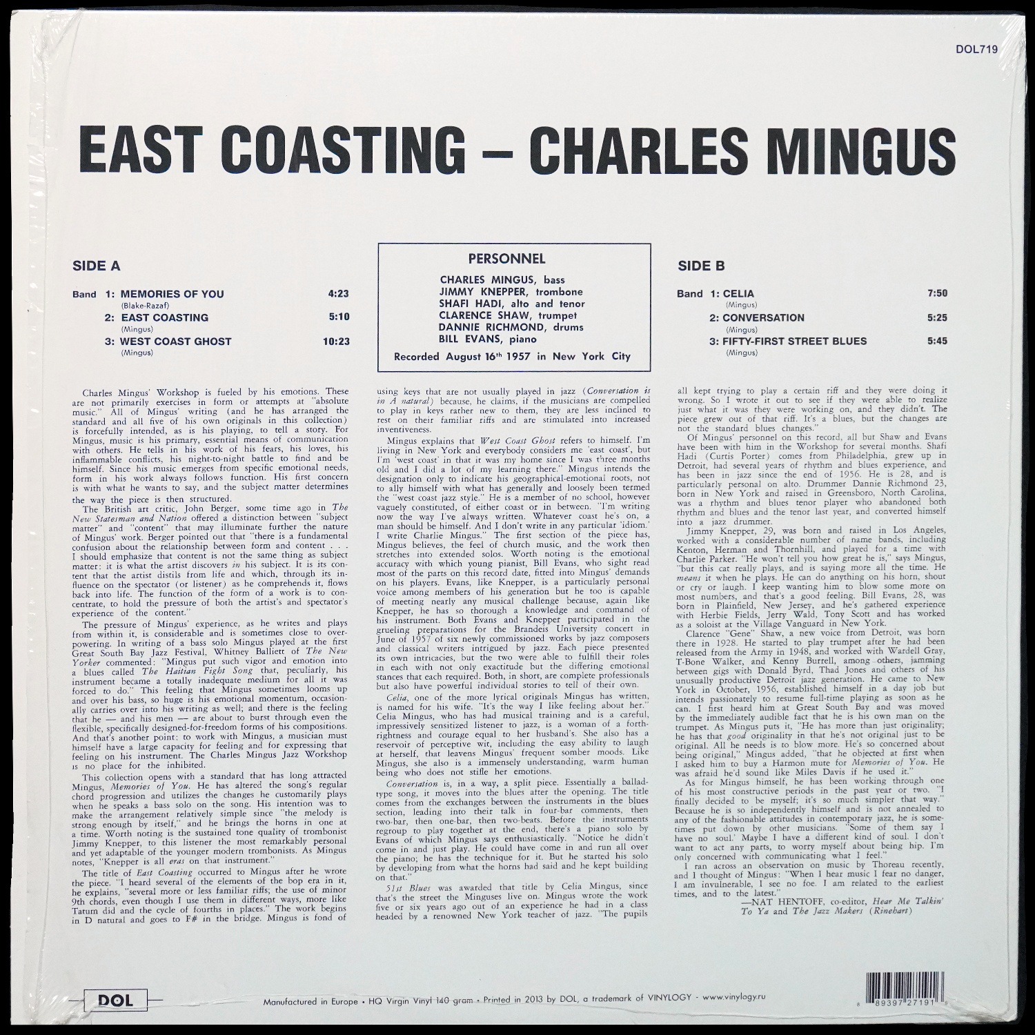 LP Charles Mingus — East Coasting фото 3