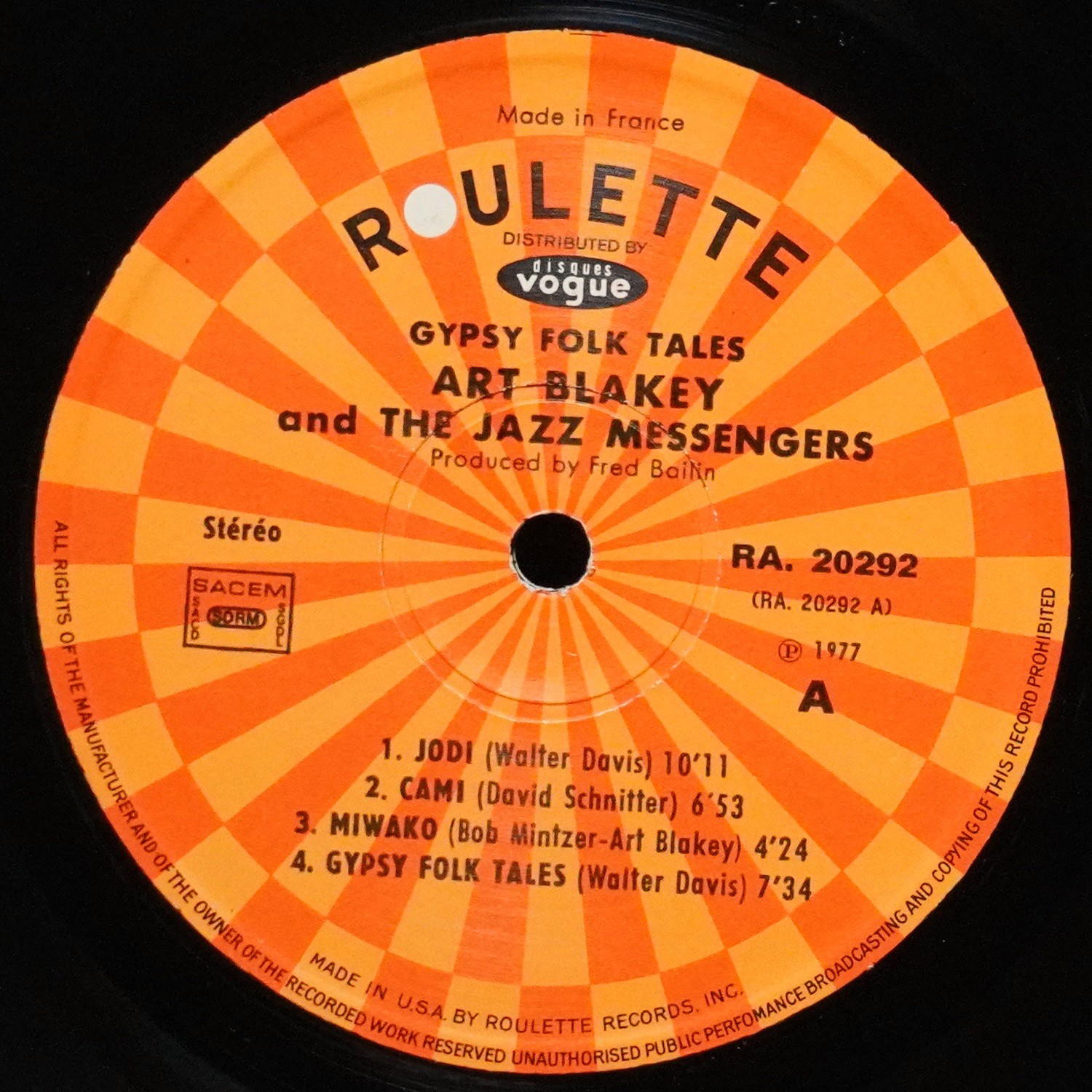 LP Art Blakey And The Jazz Messengers — Gypsy Folk Tales фото 3