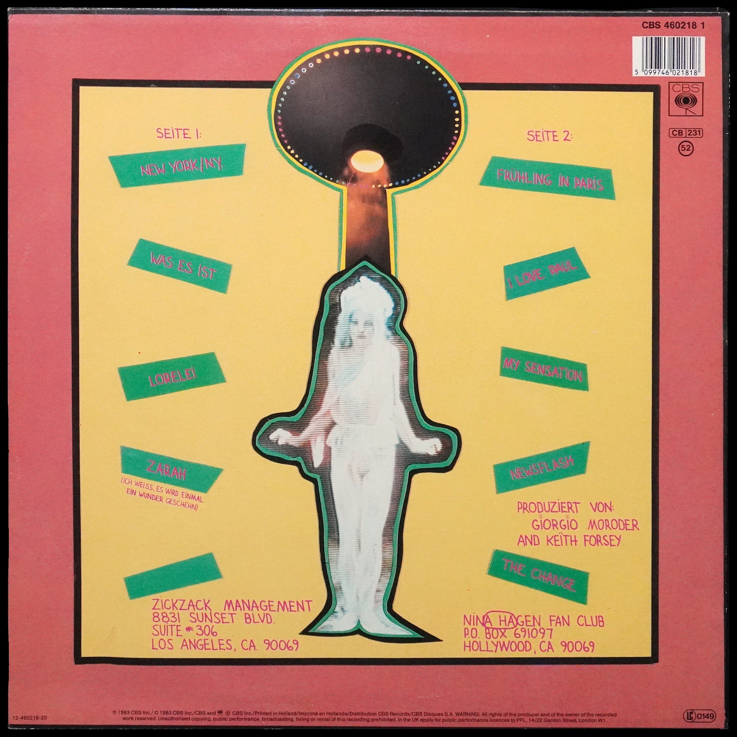 LP Nina Hagen — Angstlos фото 2