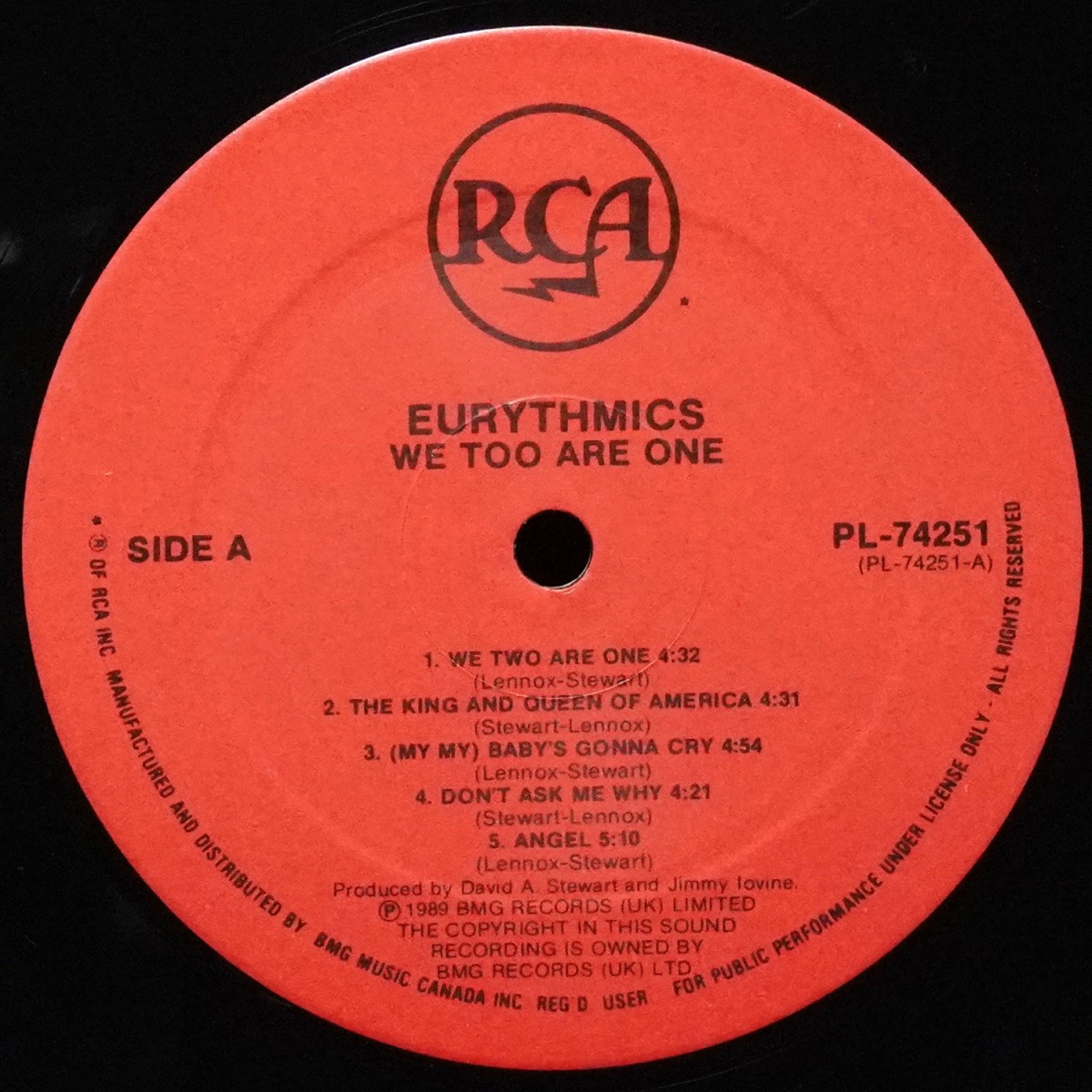 LP Eurythmics — We Too Are One фото 3