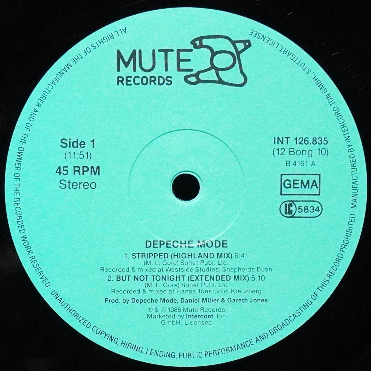 LP Depeche Mode — Stripped (Highland Mix) (макси сингл) фото 3