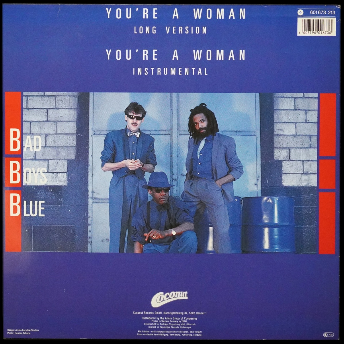 LP Bad Boys Blue — You're A Woman (Long Version) (макси сингл) фото 2