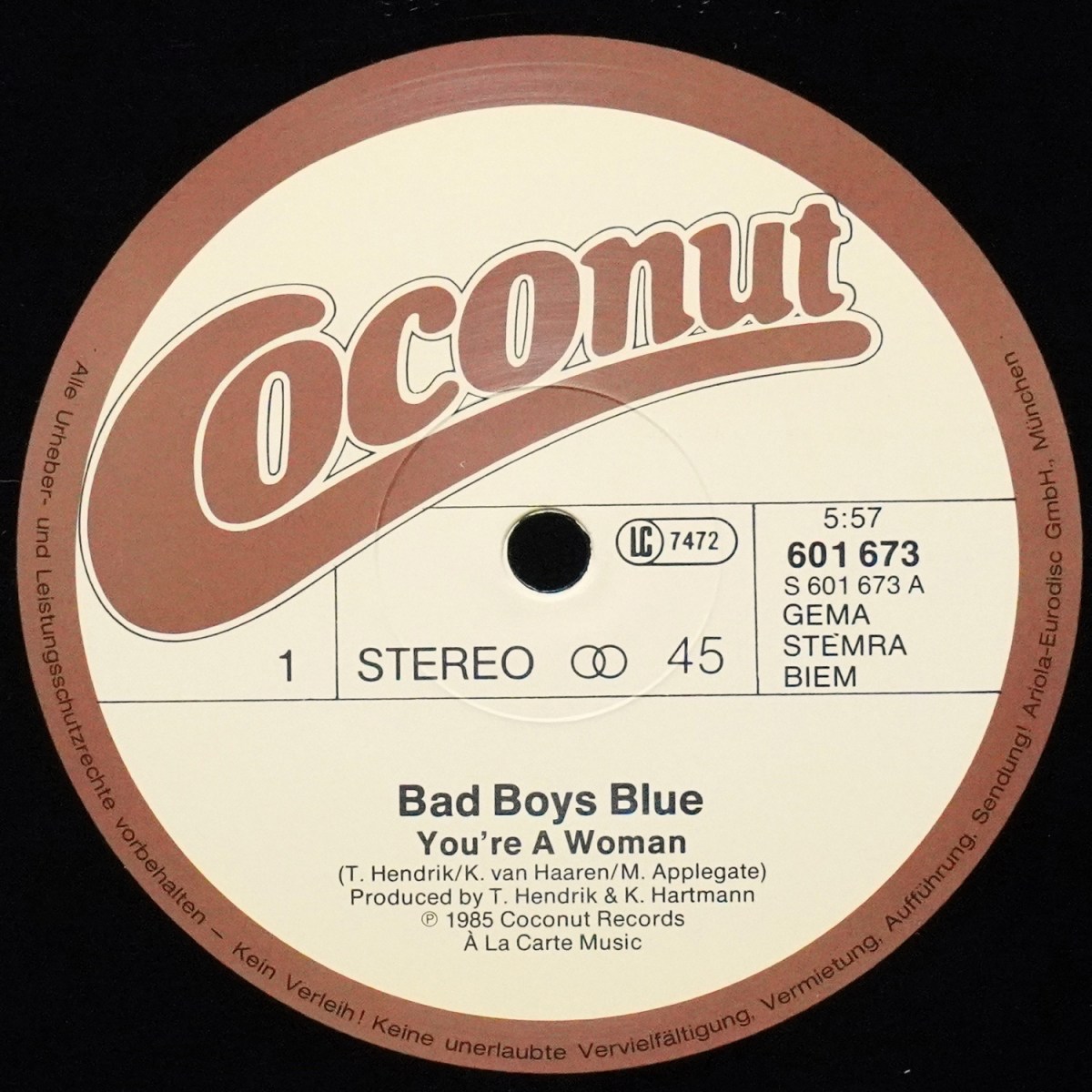 LP Bad Boys Blue — You're A Woman (Long Version) (макси сингл) фото 3