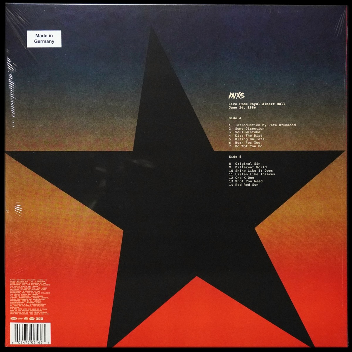 LP Inxs — Live From Royal Albert Hall (London 1986) (цветной винил) фото 2