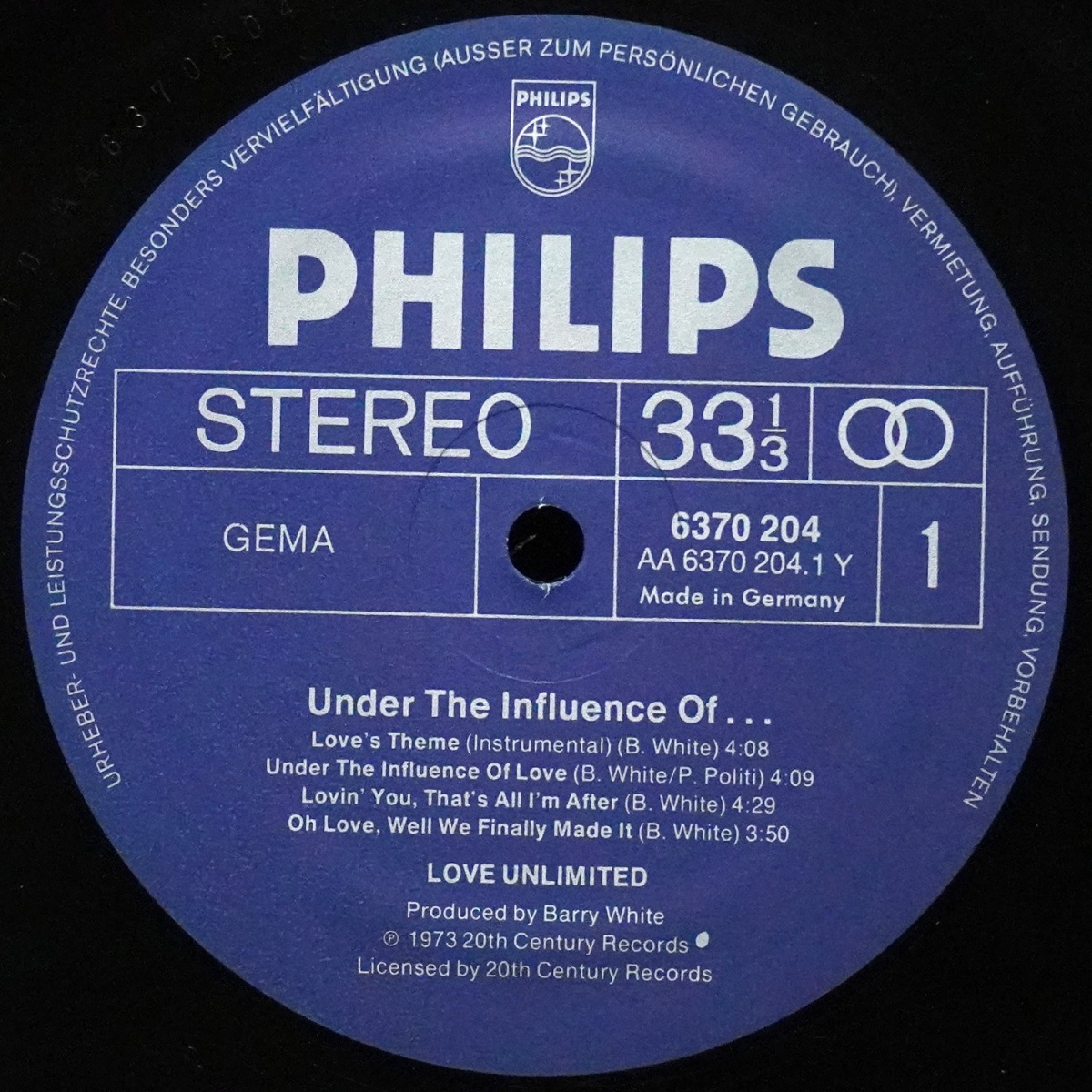 LP Love Unlimited — Under The Influence Of Love Unlimited фото 2