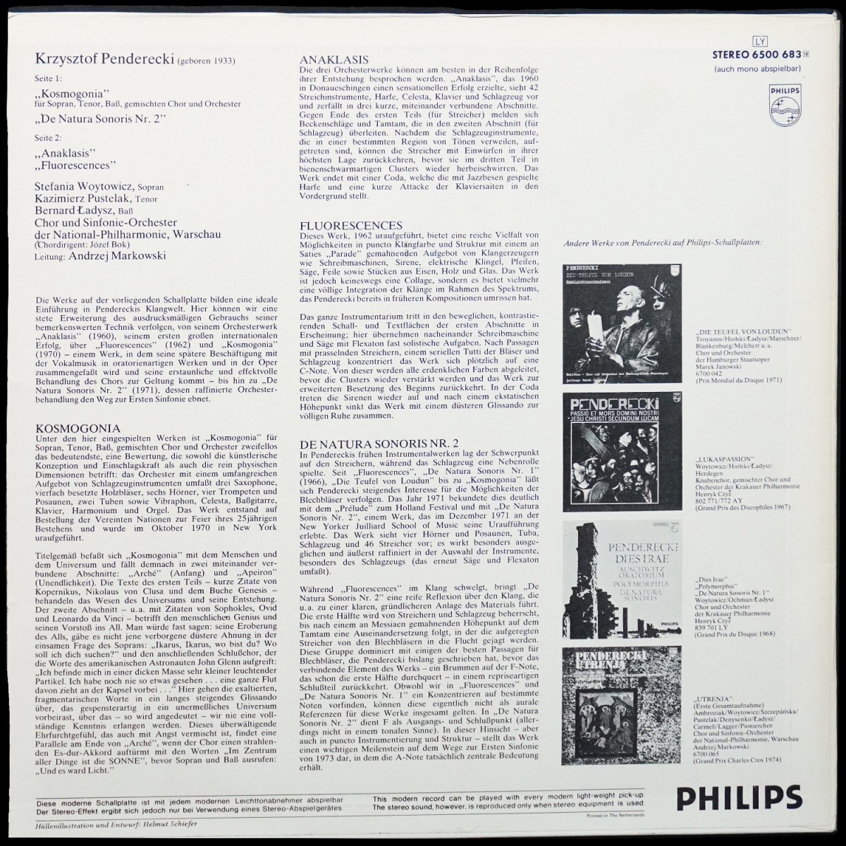 LP Krzysztof Penderecki — Kosmogonia фото 2