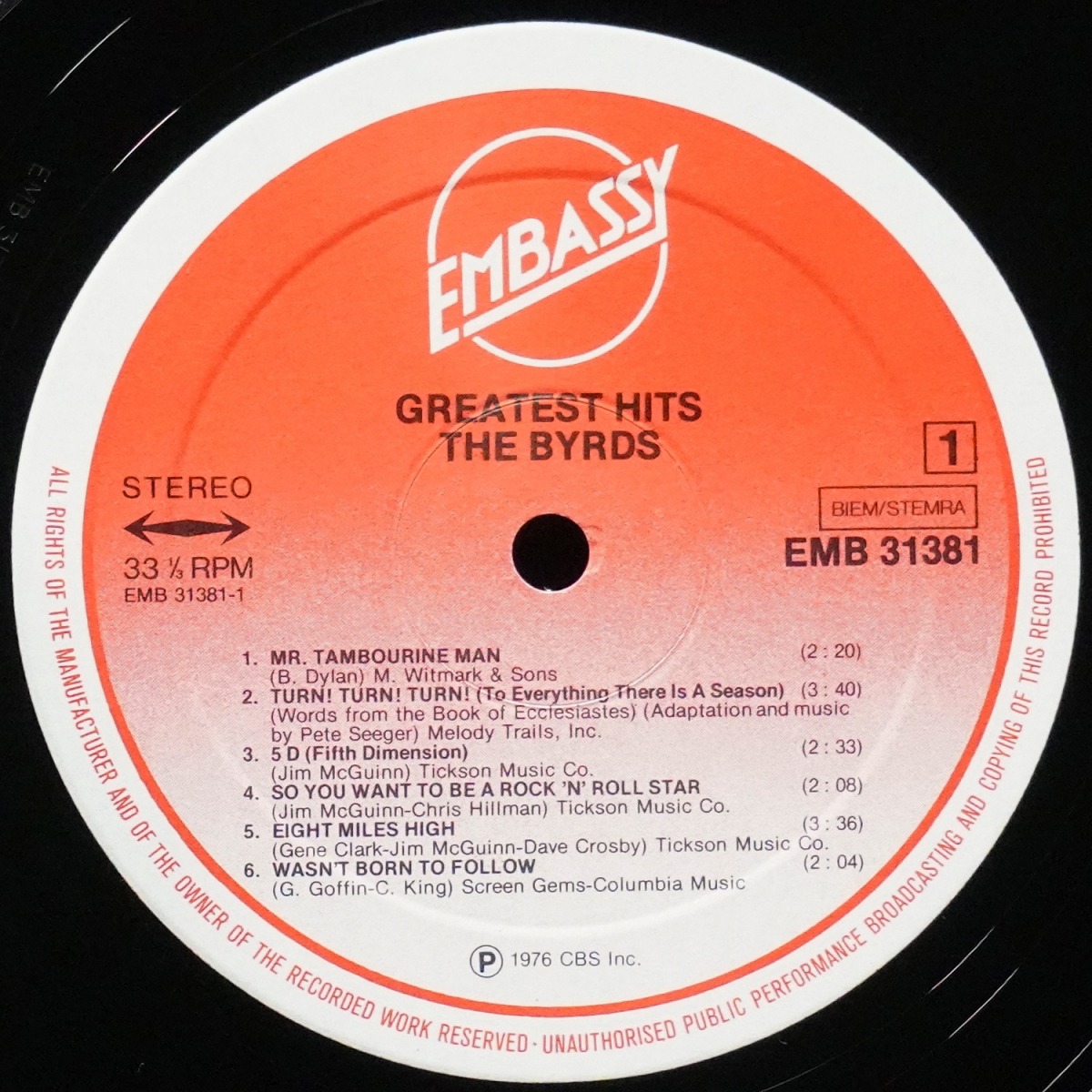 LP Byrds — Greatest Hits фото 2