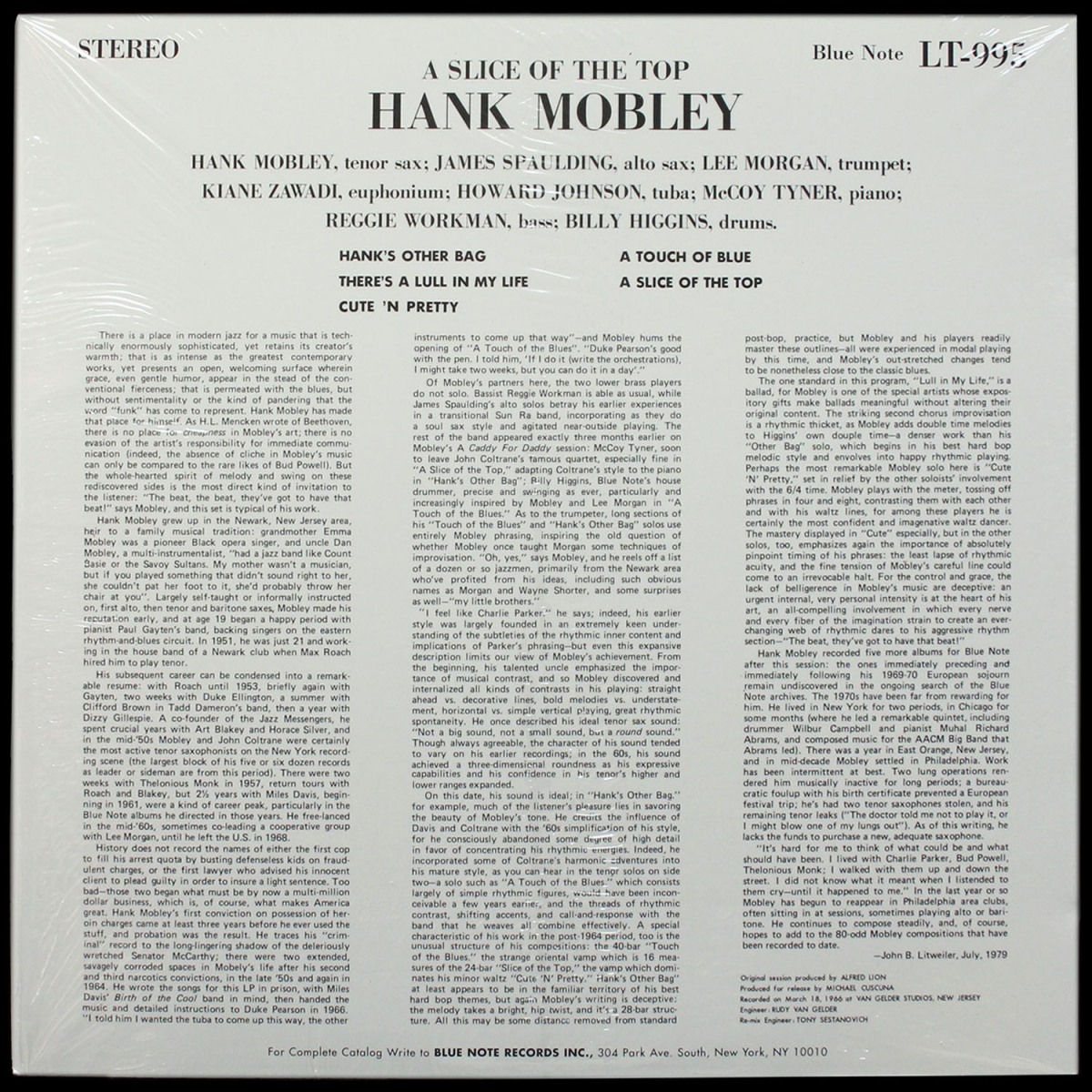 LP Hank Mobley — A Slice Of The Top фото 3