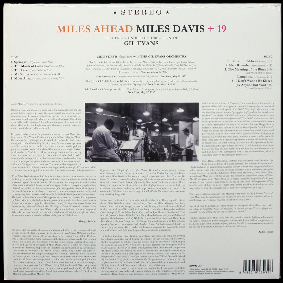 LP Miles Davis — Miles Ahead фото 3