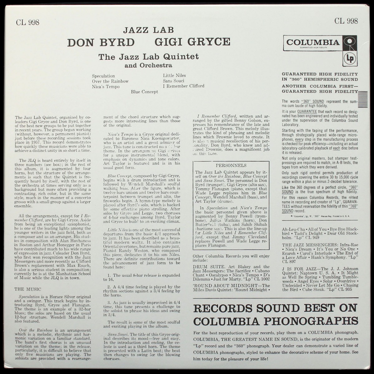 LP Donald Byrd — Jazz Lab (моно) фото 3