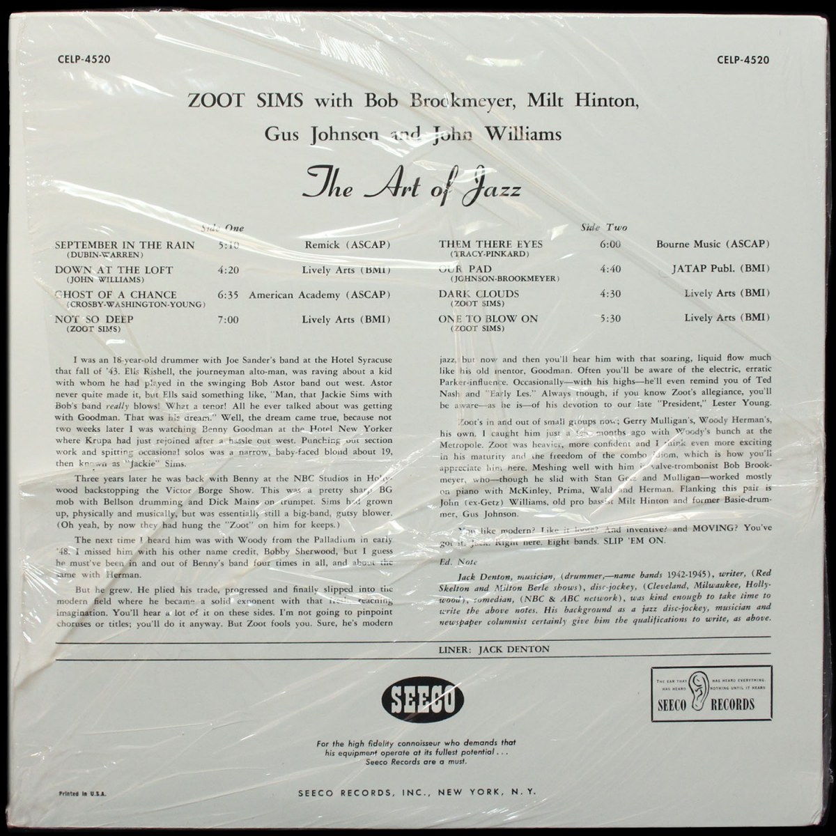 LP Zoot Sims — Modern Art Of Jazz фото 2