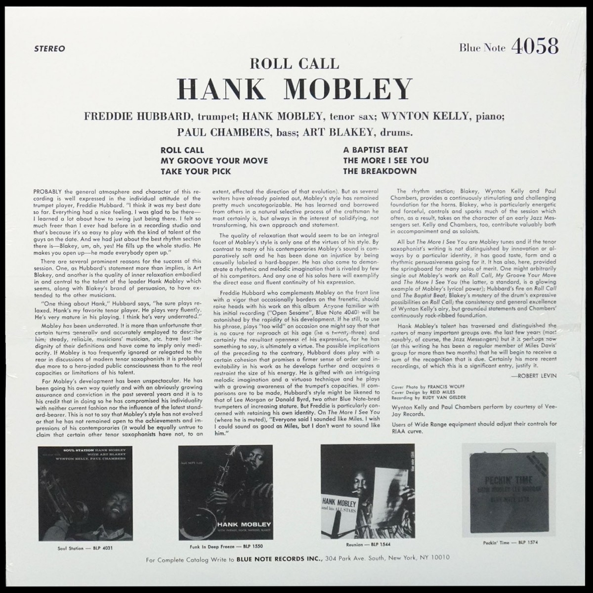 LP Hank Mobley — Roll Call фото 2