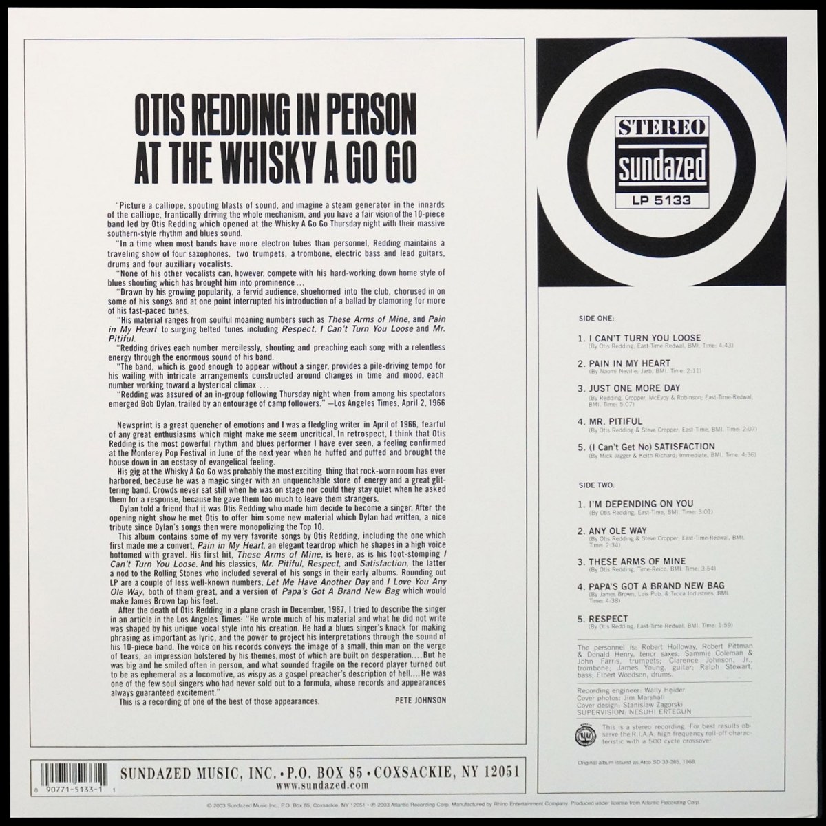 LP Otis Redding — In Person At The Whisky A Go Go фото 2
