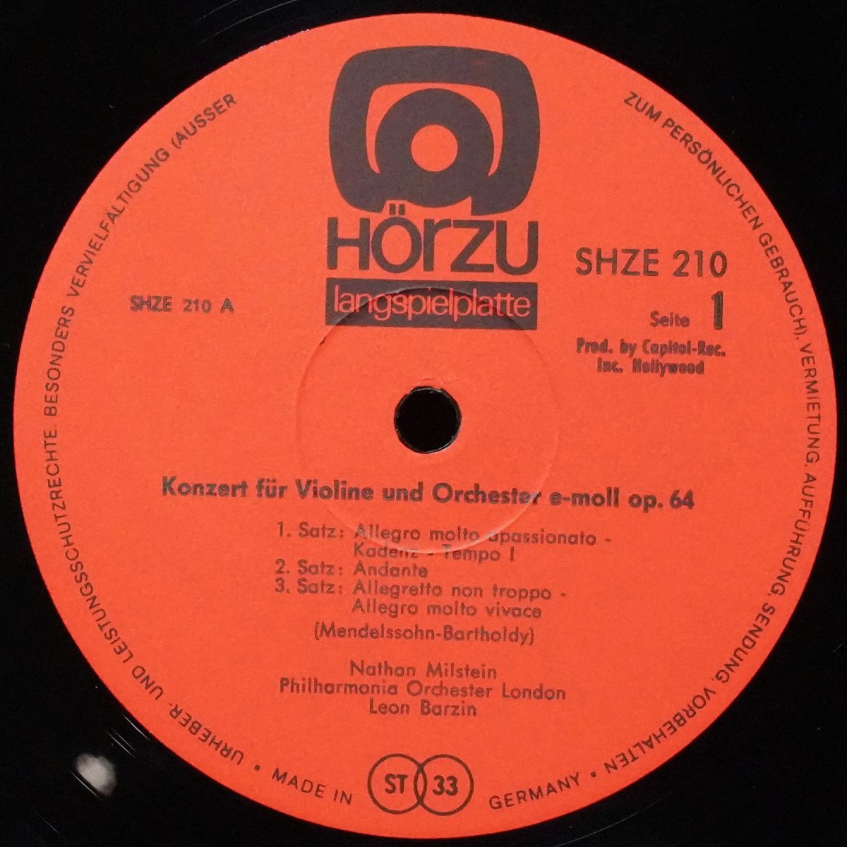 LP Nathan Milstein — Mendelssohn / Bruch: Violinkonzerte фото 2