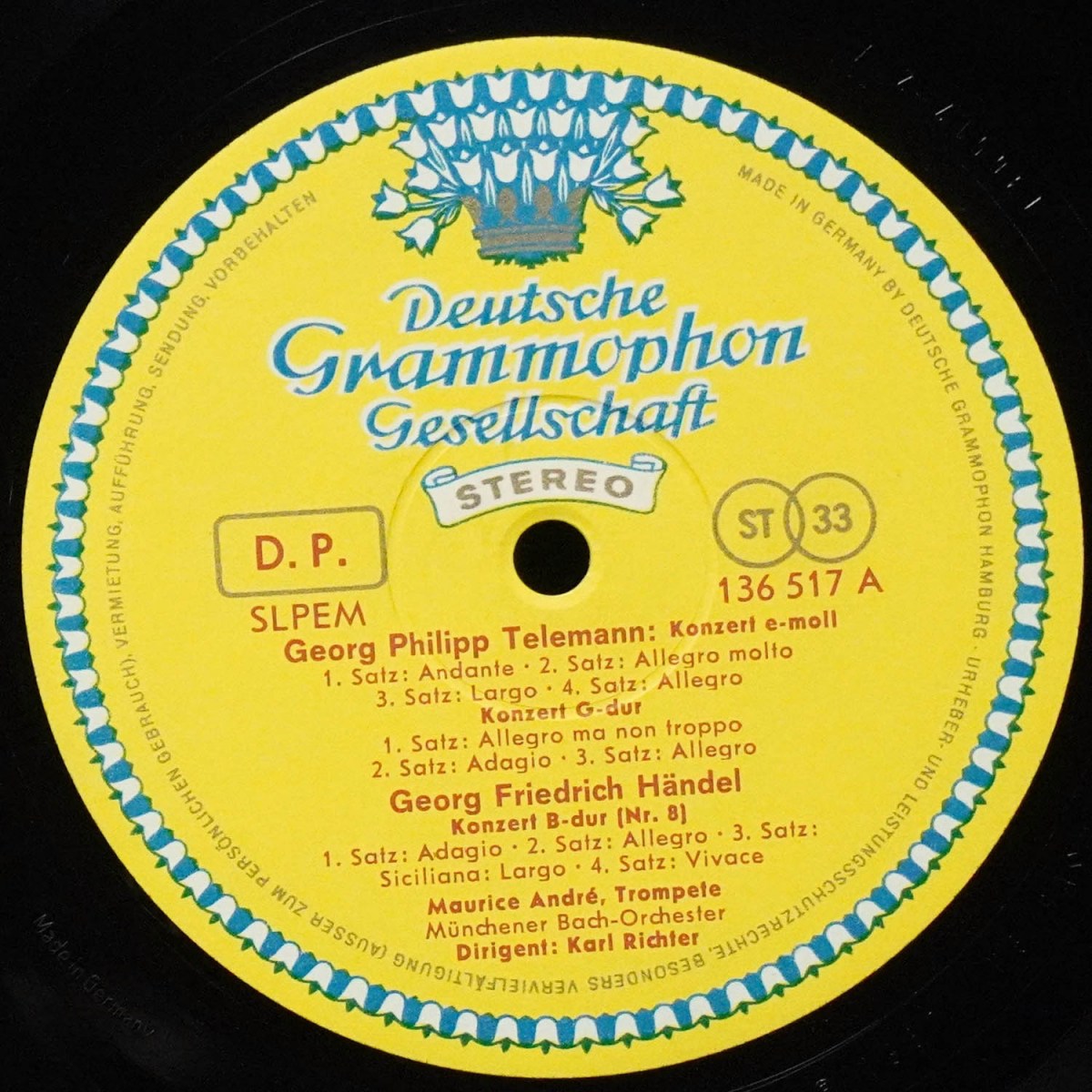 LP Maurice Andre — Richter: Konzerte Von Telemann Und Handel фото 2